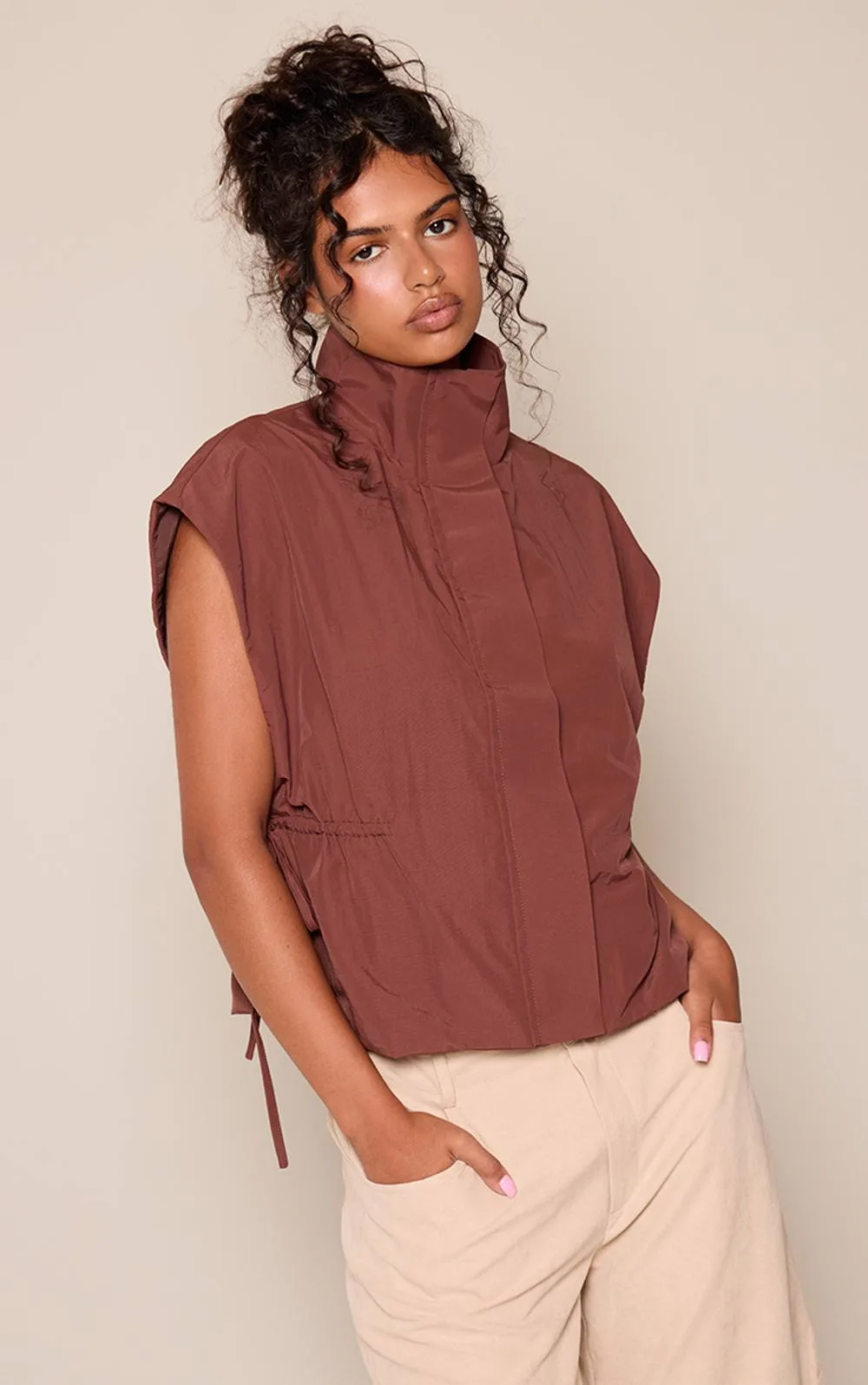 Zip Up Sleeveless Utility Style Top by PrettyLittleThing