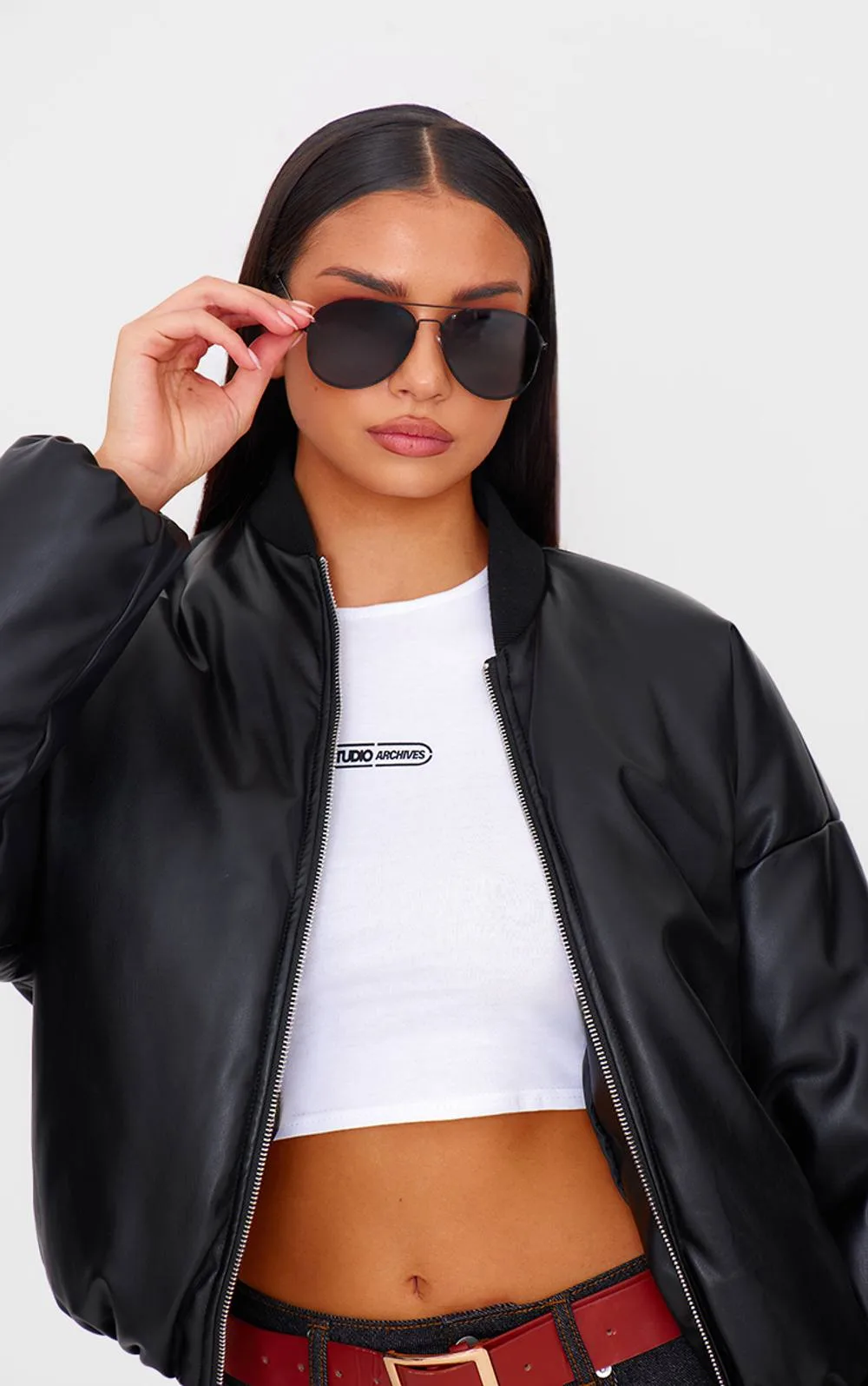 Metal Aviator Sunglasses by PrettyLittleThing