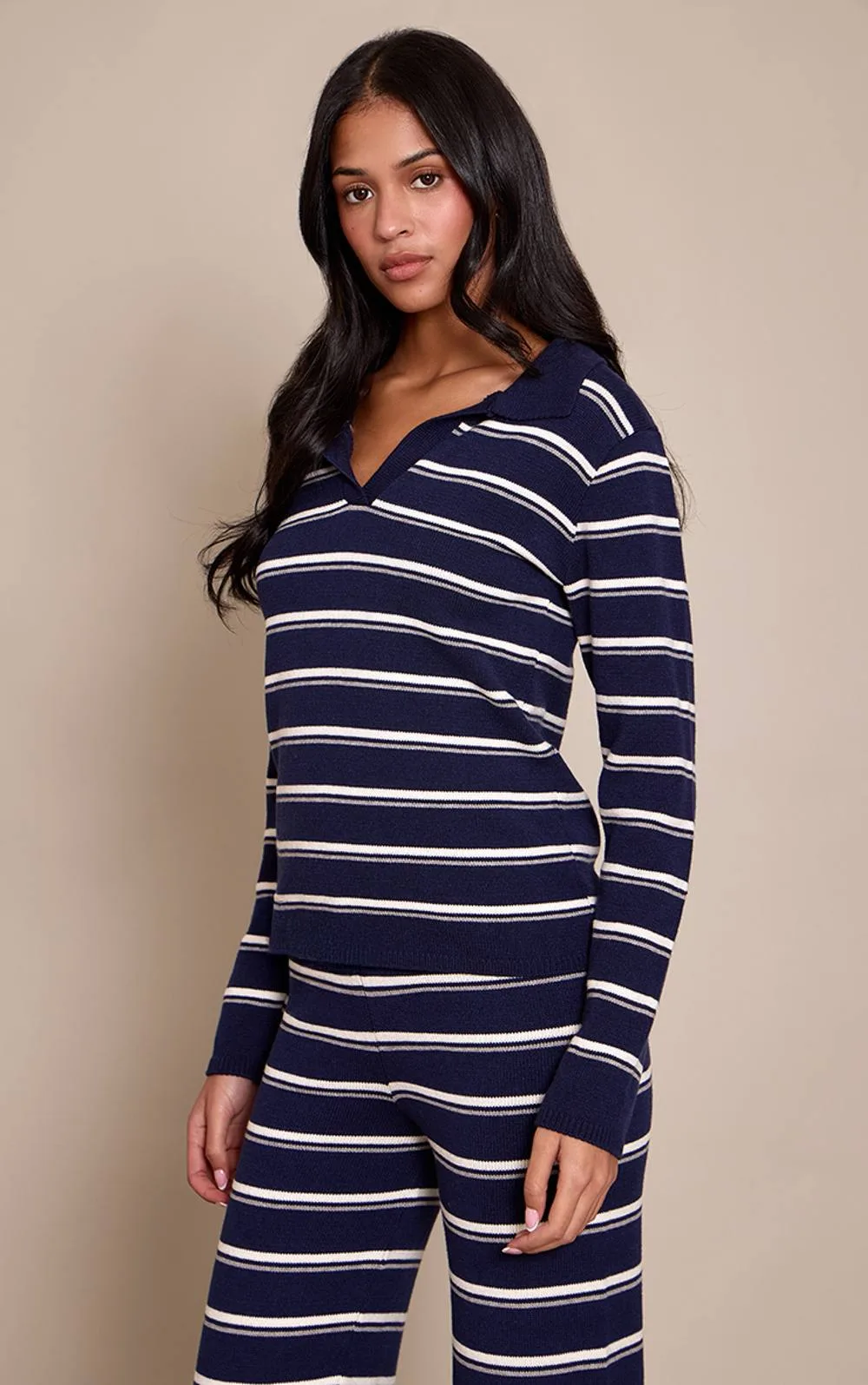 Striped Compact Knit Rugby Style Jumper by PrettyLittleThing