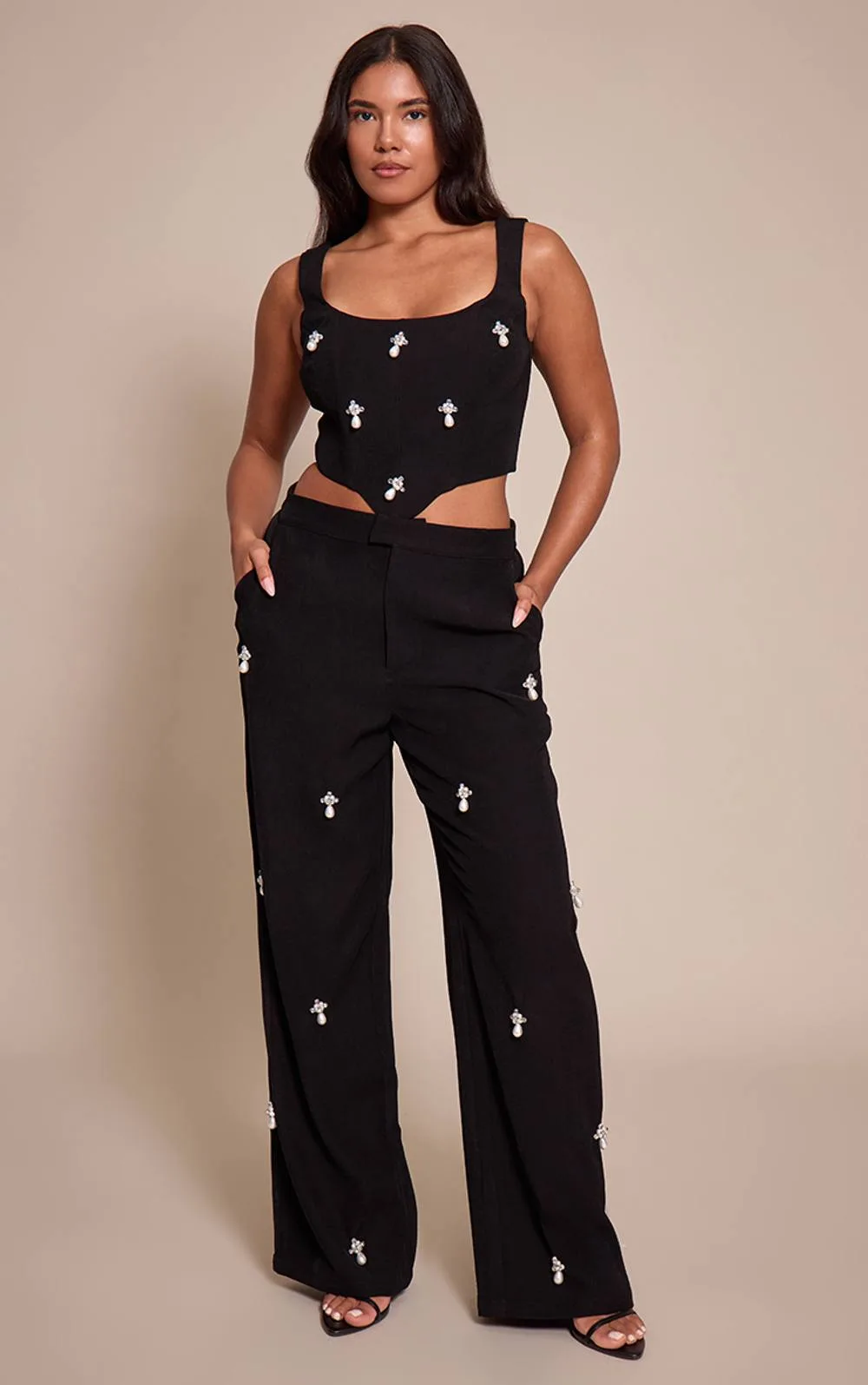 Shape Embellished Tailored Trousers Co-Ord by PrettyLittleThing