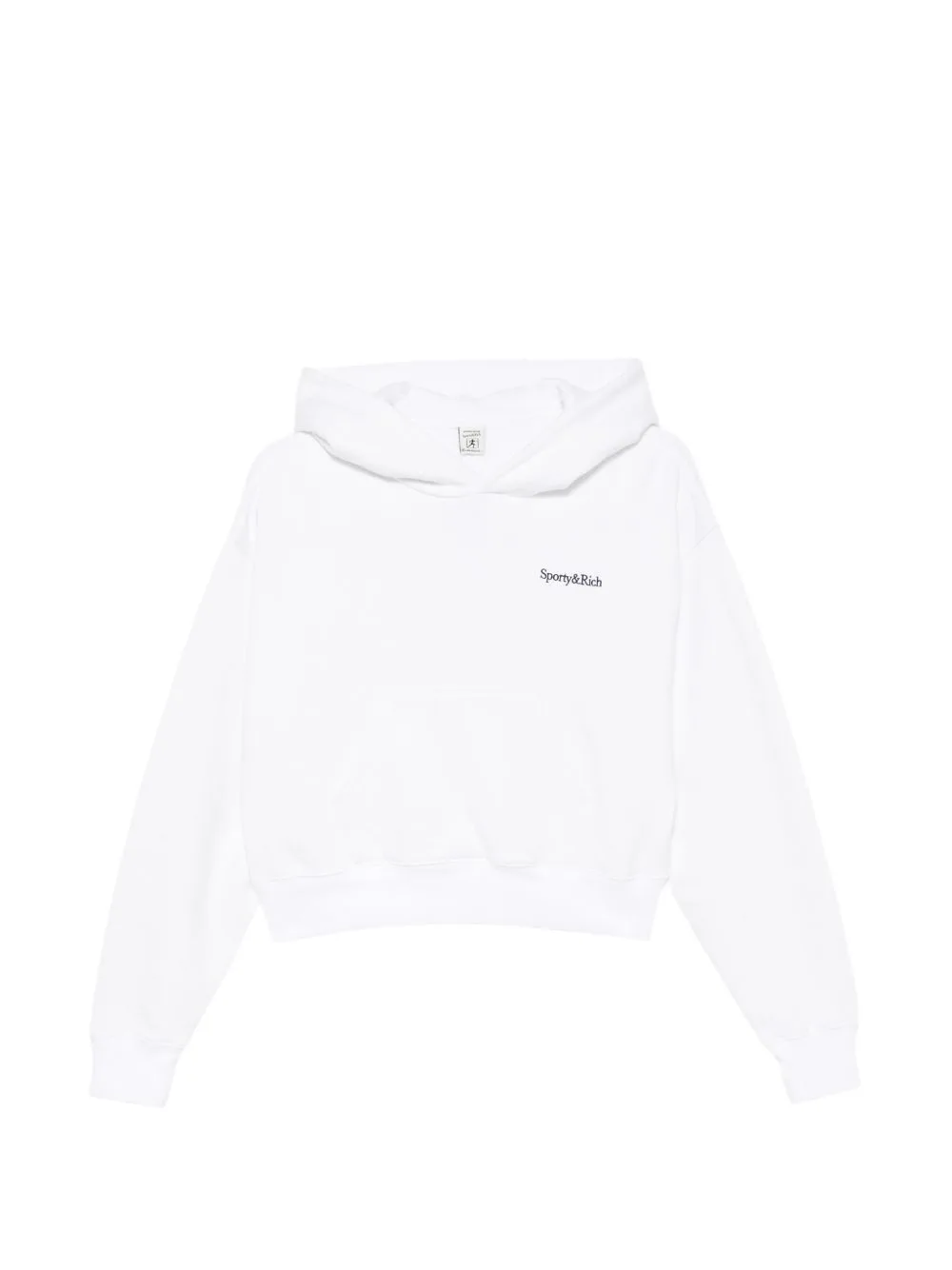 Elon Logo-Embroidered Cropped Hoodie by Sporty & Rich