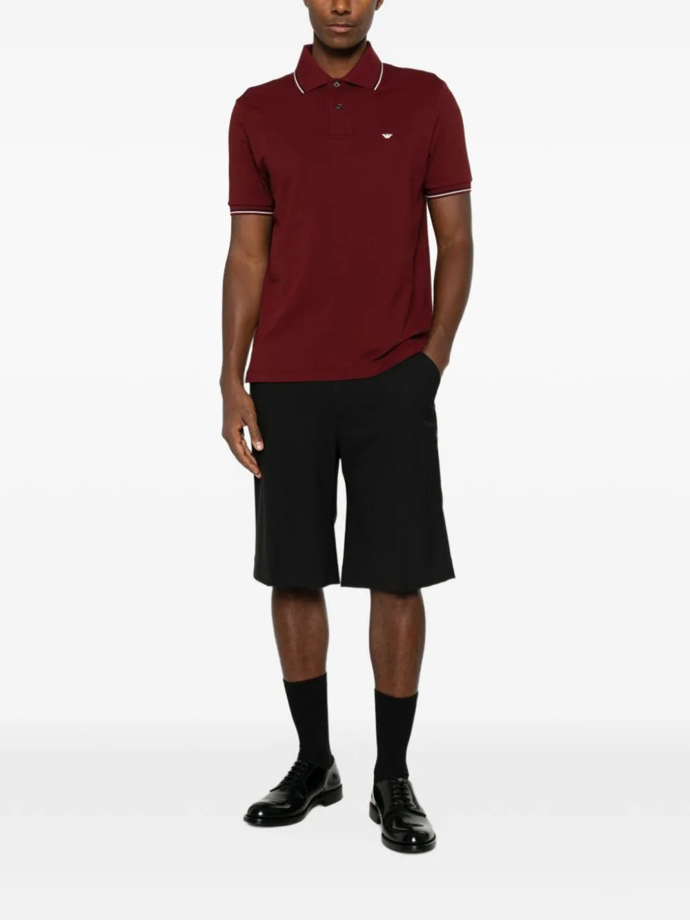 Logo-Embroidered Tipped Polo Shirt by Emporio Armani