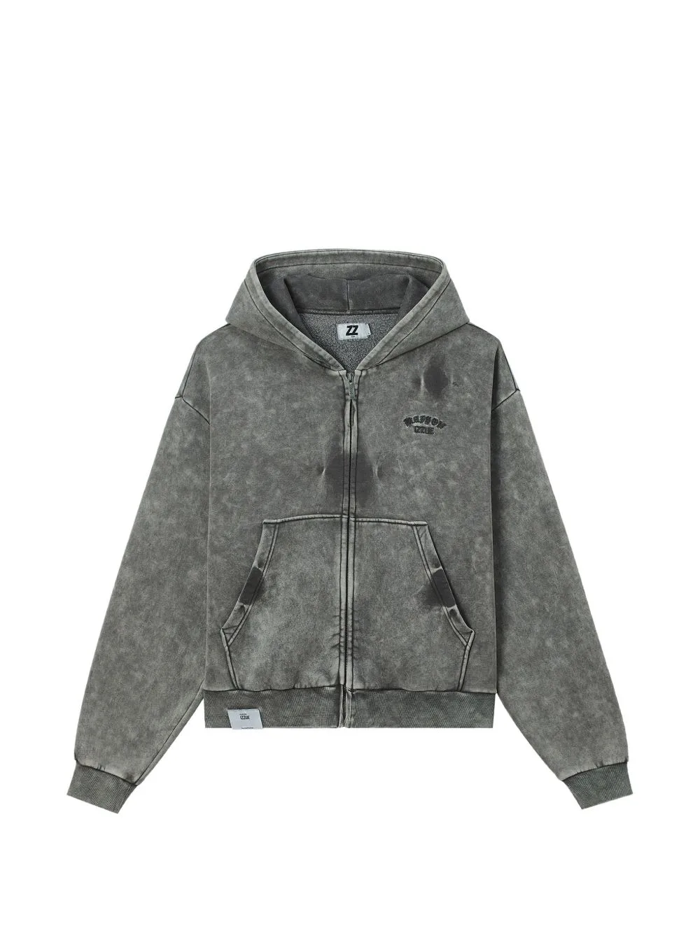 Logo-Embroidered Acid-Wash Hoodie by izzue