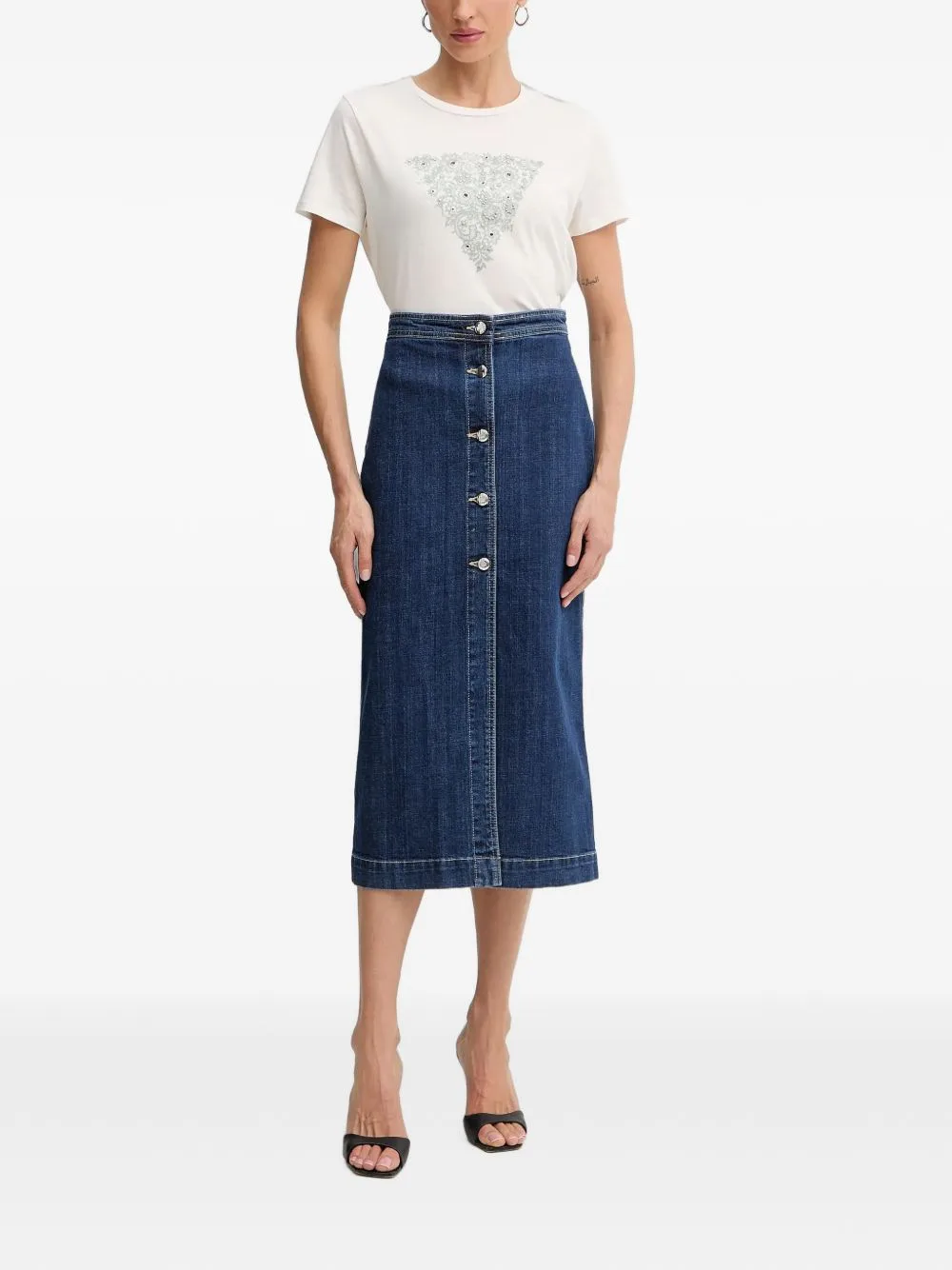 Button-Up Midi Skirt by Silvian Heach