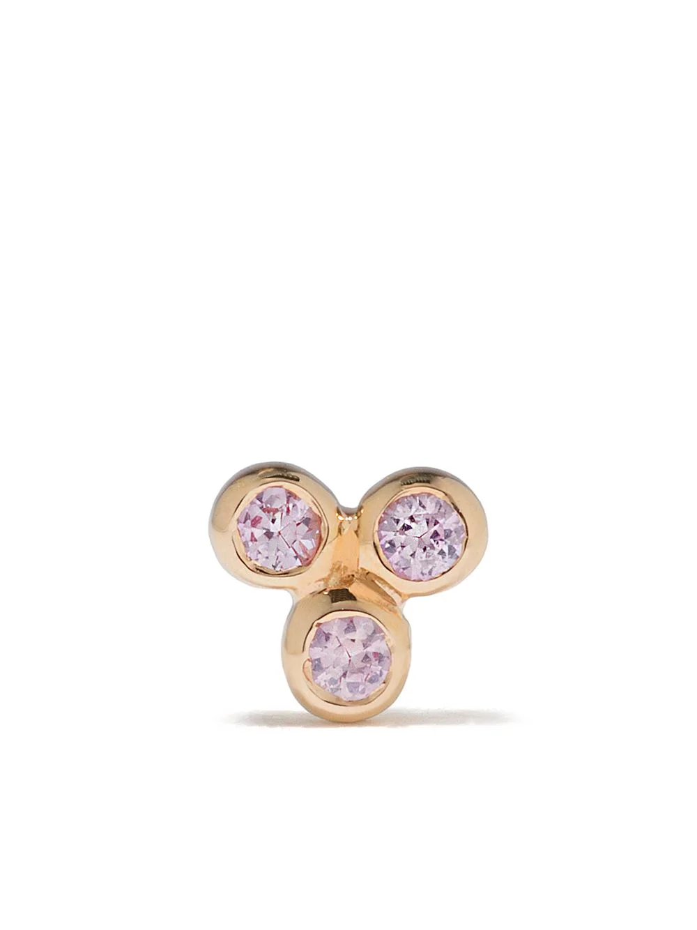 14kt Yellow Gold Triad Pink Sapphire Stud by Maria Black