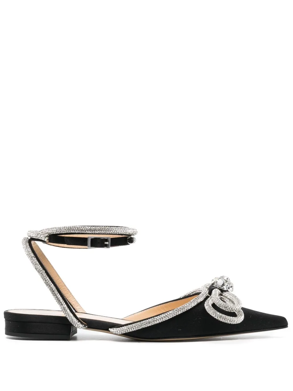 Double Bow Satin Ballerina Shoes by MACH & MACH