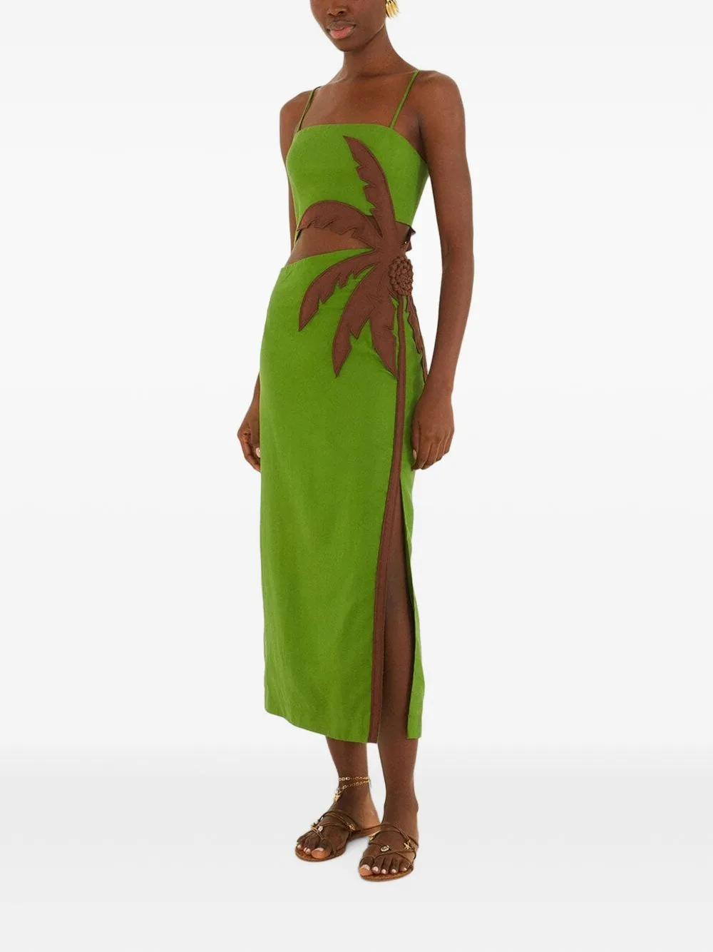 Palm-Tree Cut-Out Midi Dress by FARM Rio