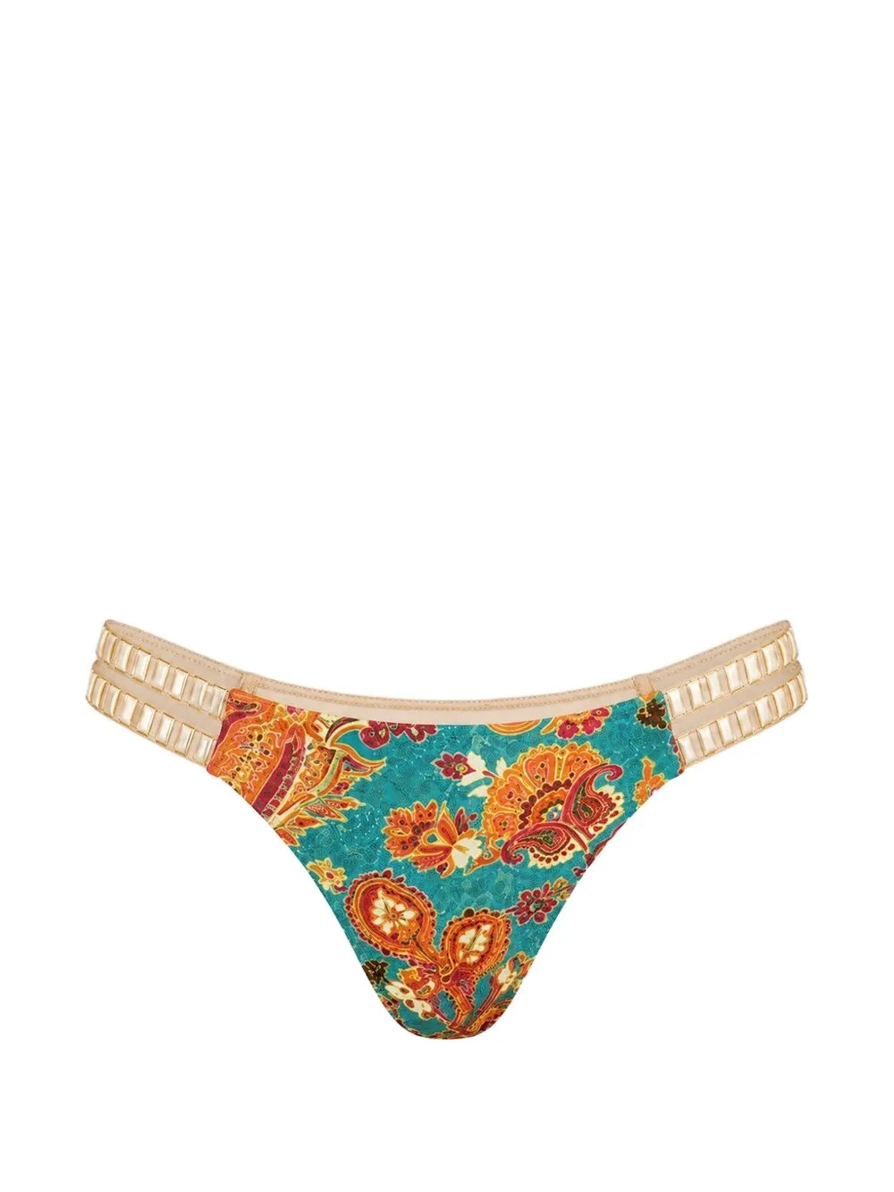 Luma Paisley-Print Bikini Bottom by Del Maar