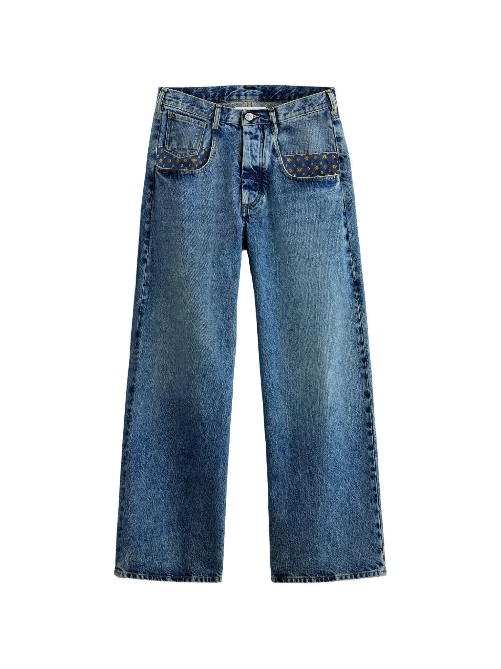 Paisley-Panelled Straight-Leg Jeans by Maison Margiela