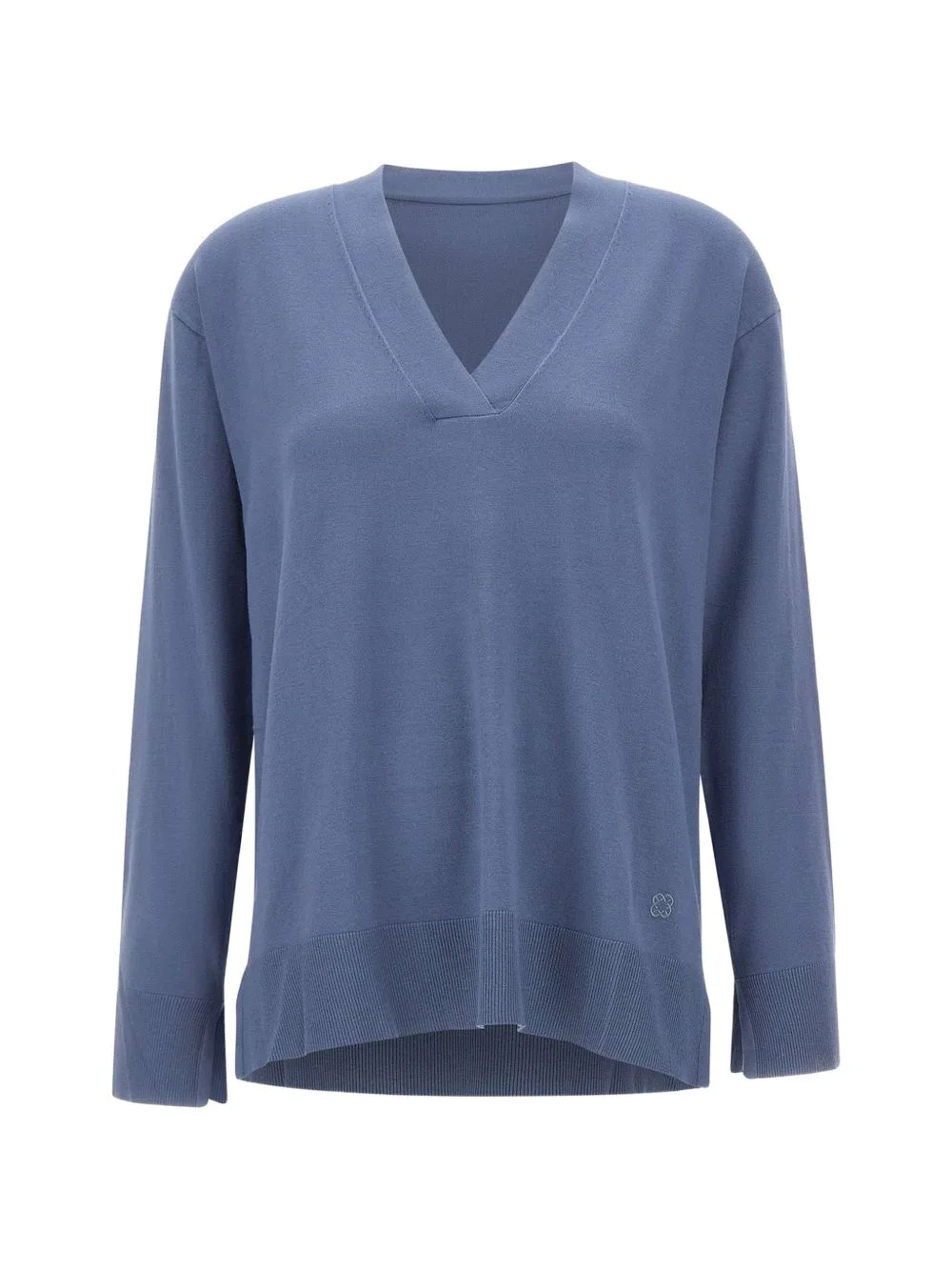 V-Neck Fine-Knit Top by ELENA MIRÒ