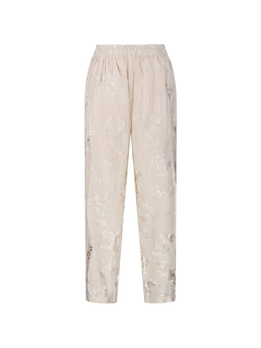Floral-Embroidered Trousers by Mes Demoiselles