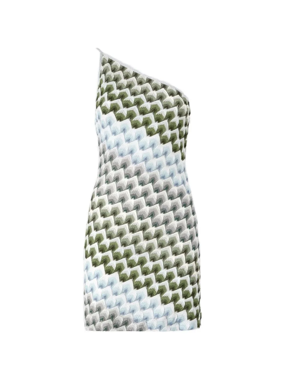 One-Shoulder Chevron-Knit Dress by Missoni