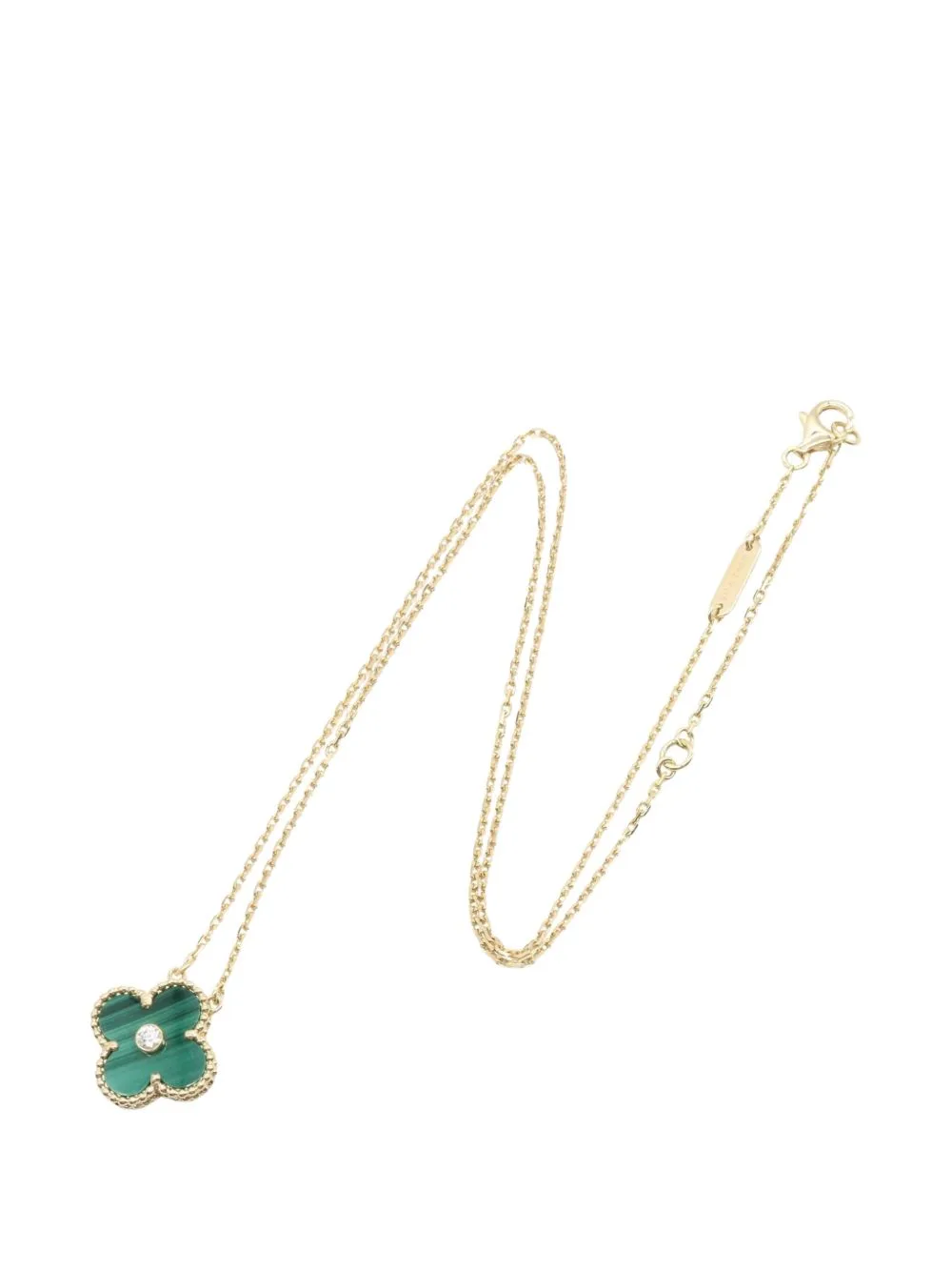 2010s Alhambra Malachite Necklace by Van Cleef & Arpels Pre-Owned