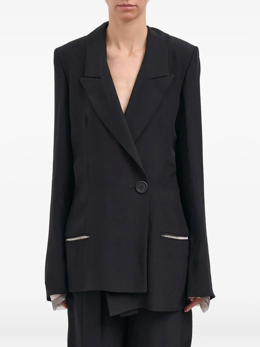 Asymmetric Rear-Slit Jacket by Alessandra Marchi