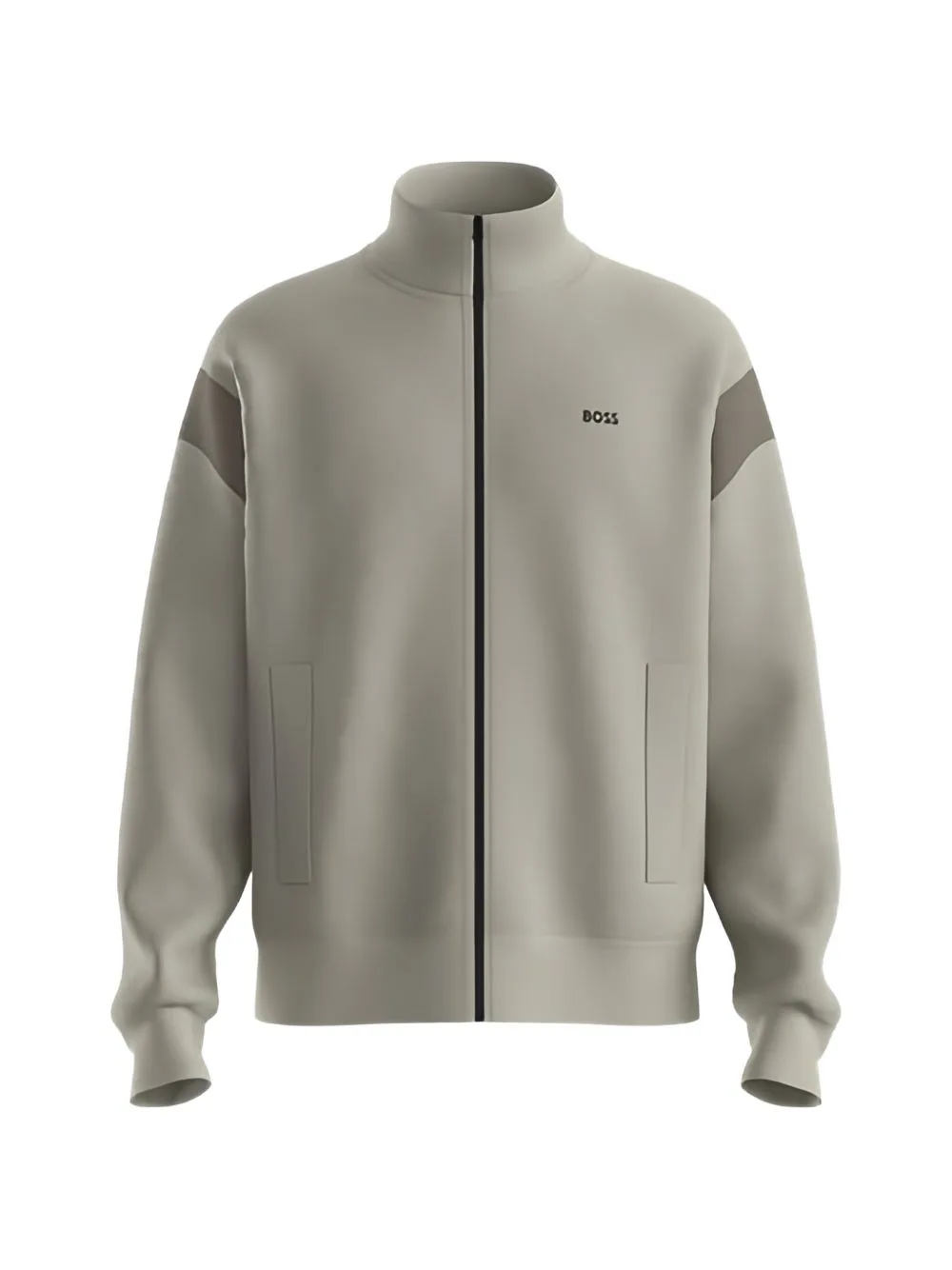 Zippered Cotton-Blend Sweatshirt with Contrast Inserts by BOSS