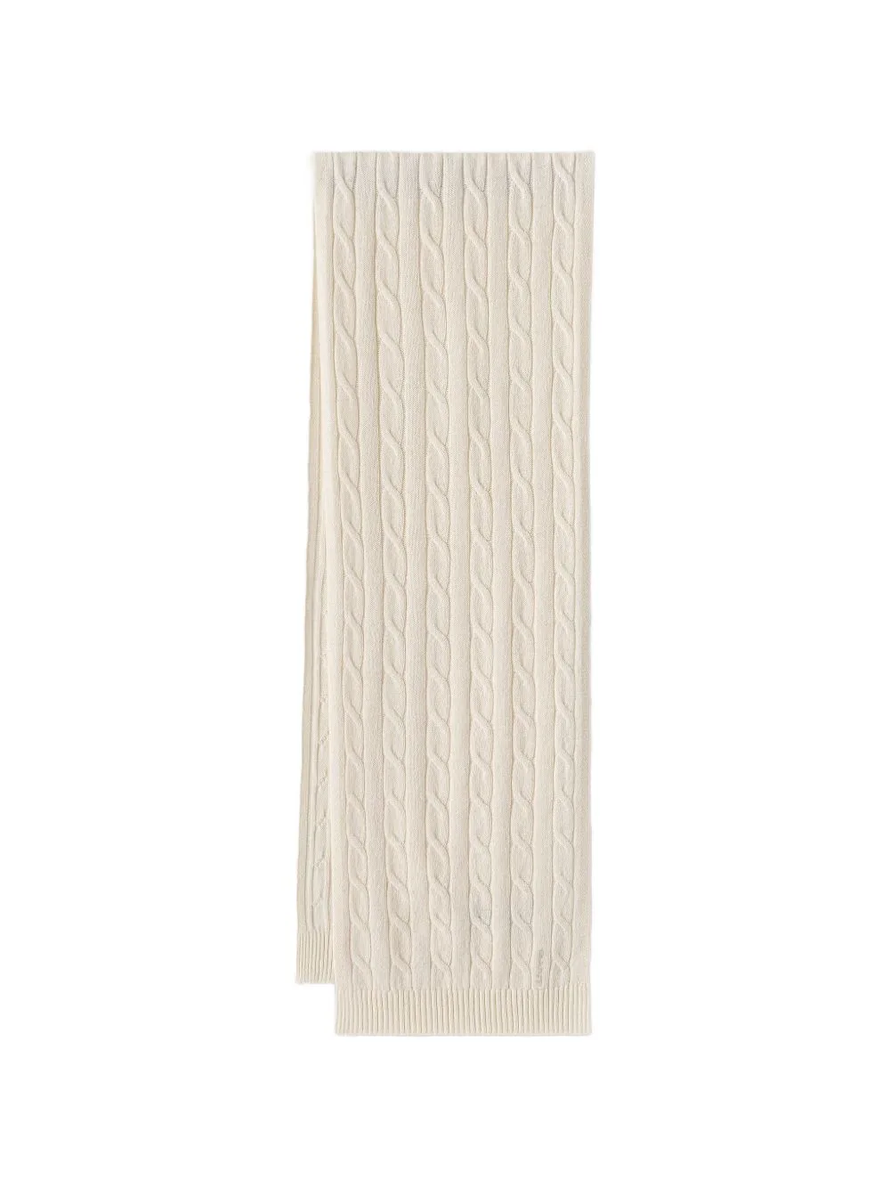 Cable-Knit Embroidered-Logo Scarf by Gant
