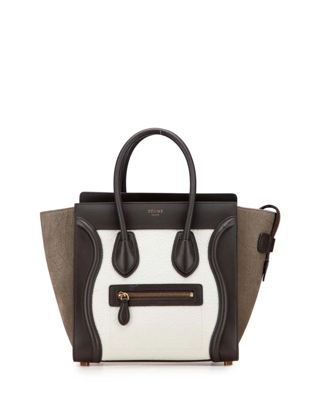 2016 Micro Tricolor Nubuck and Calfskin Luggage Tote Bag by Celine Pre-Owned