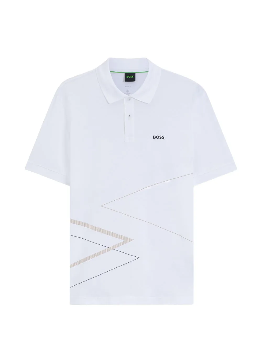 Pima Cotton Polo Shirt with Placed Print by BOSS