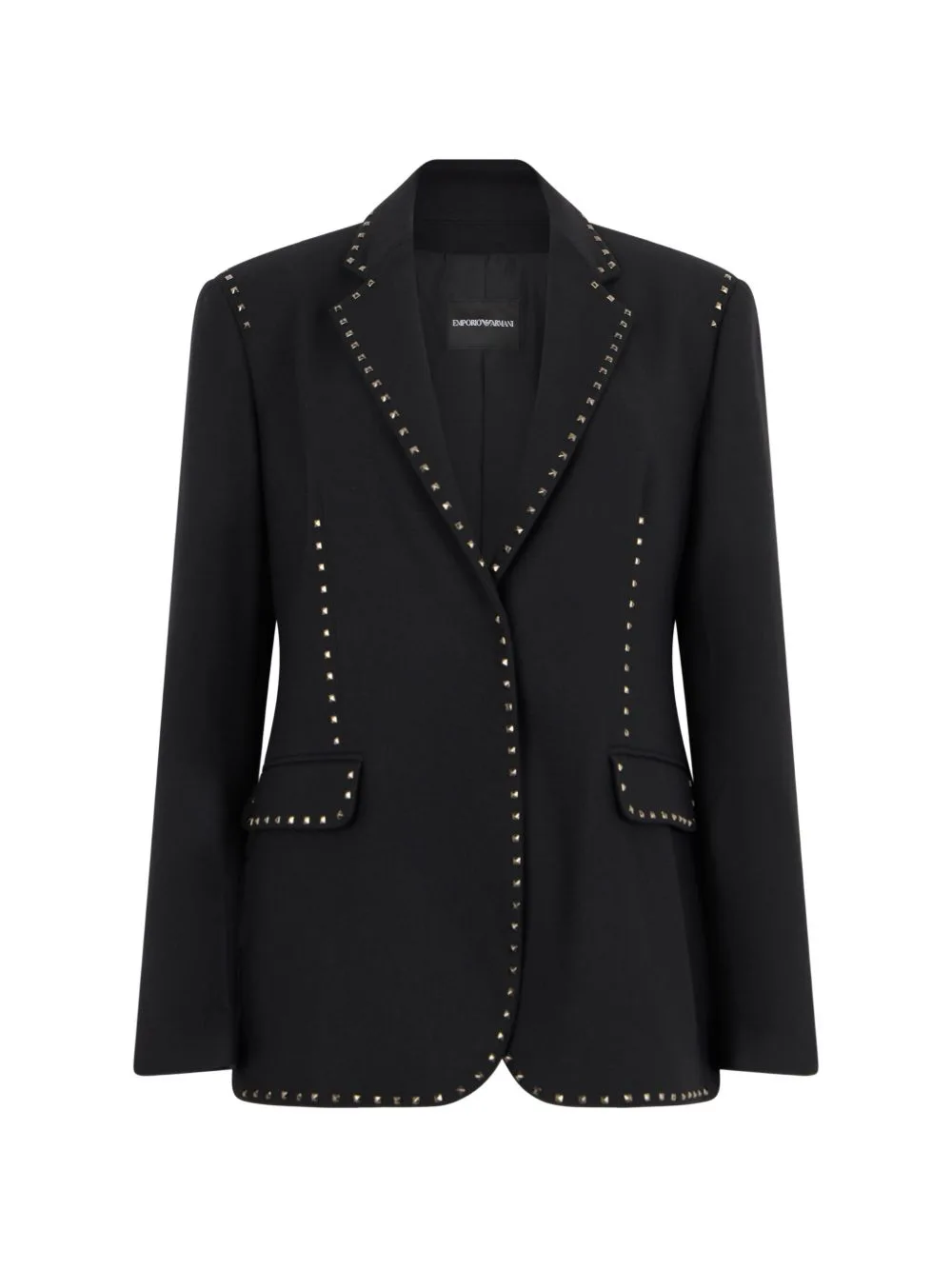 Stud-Embellished Notched-Lapel Blazer by Emporio Armani