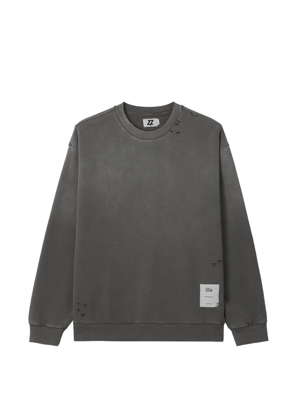 Distressed Logo-Patch Sweatshirt by izzue