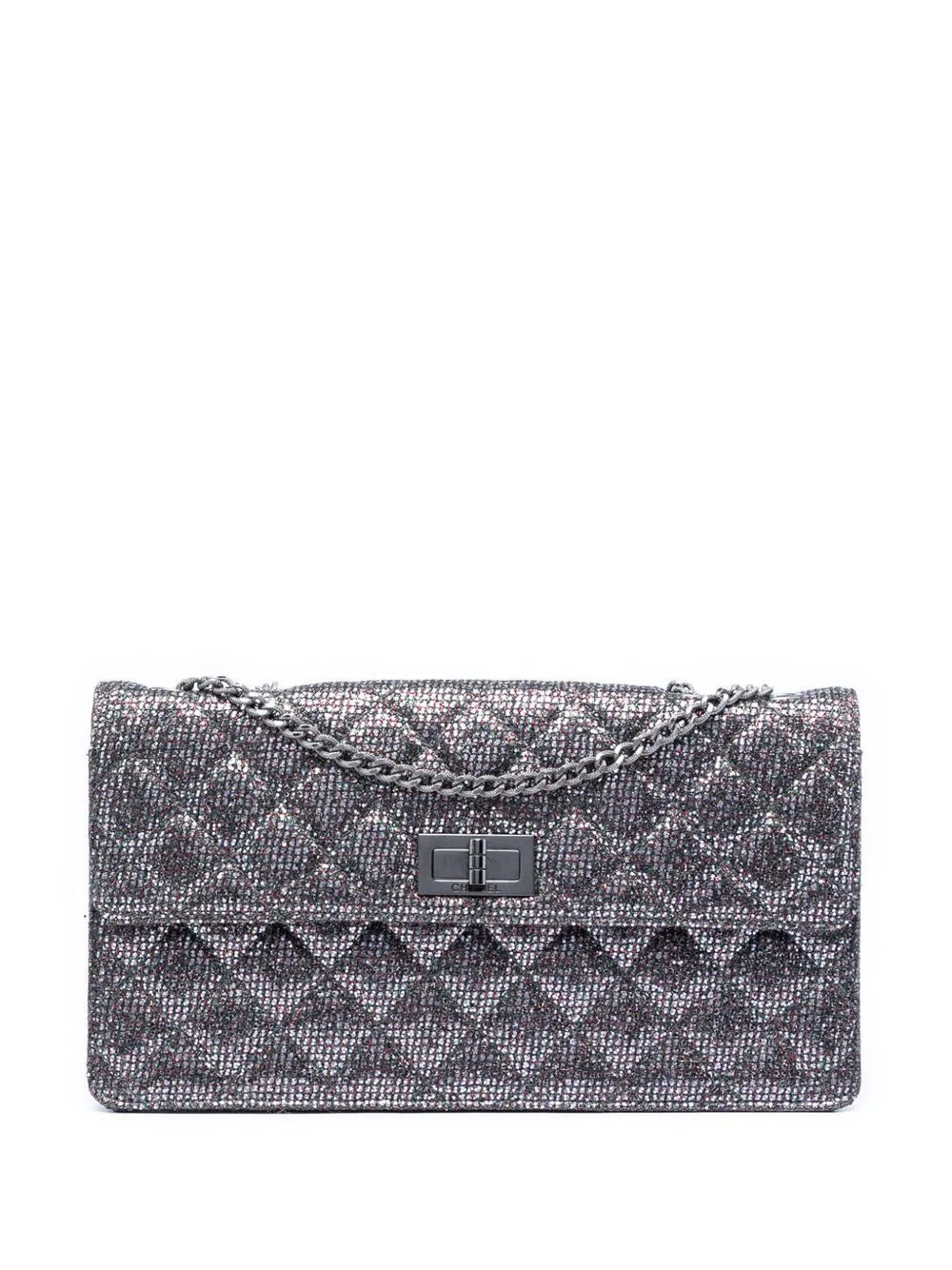 2010-2011 Quilted Glitter Canvas Reissue 2.55 Flap Crossbody Bag by CHANEL Pre-Owned
