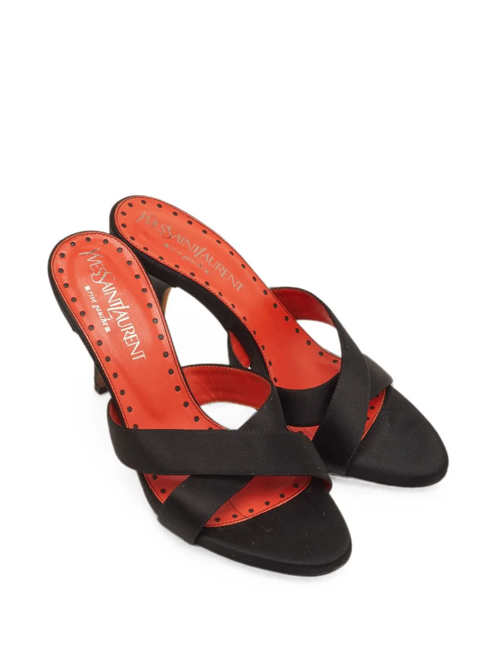 Criss-Cross Satin Sandals by Saint Laurent Pre-Owned