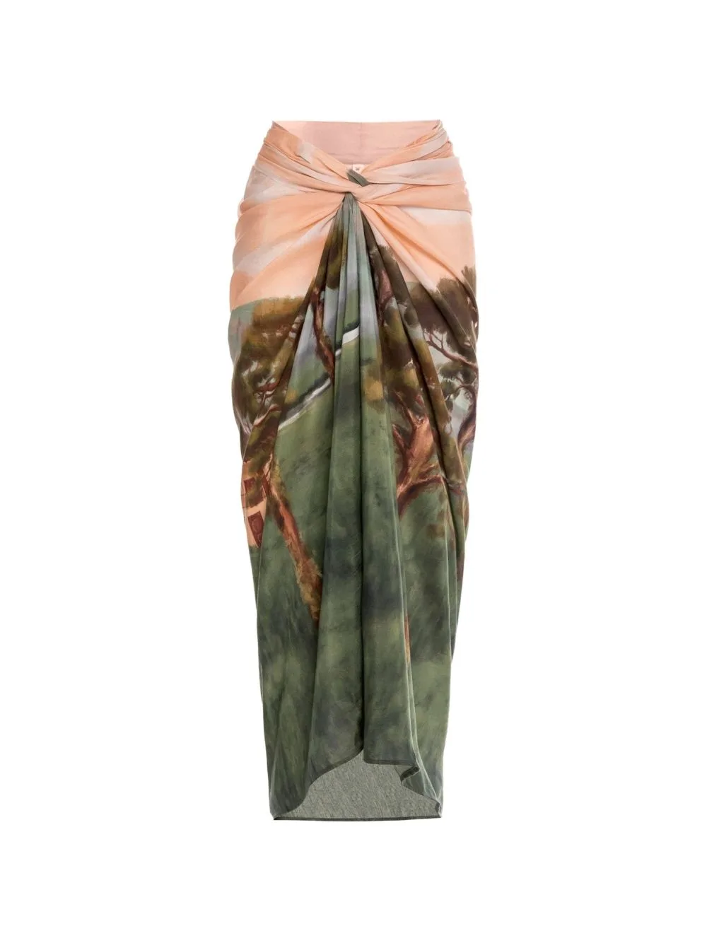 Lavanda Paraiso Placement-Print Pareo Skirt by Agua By Agua Bendita