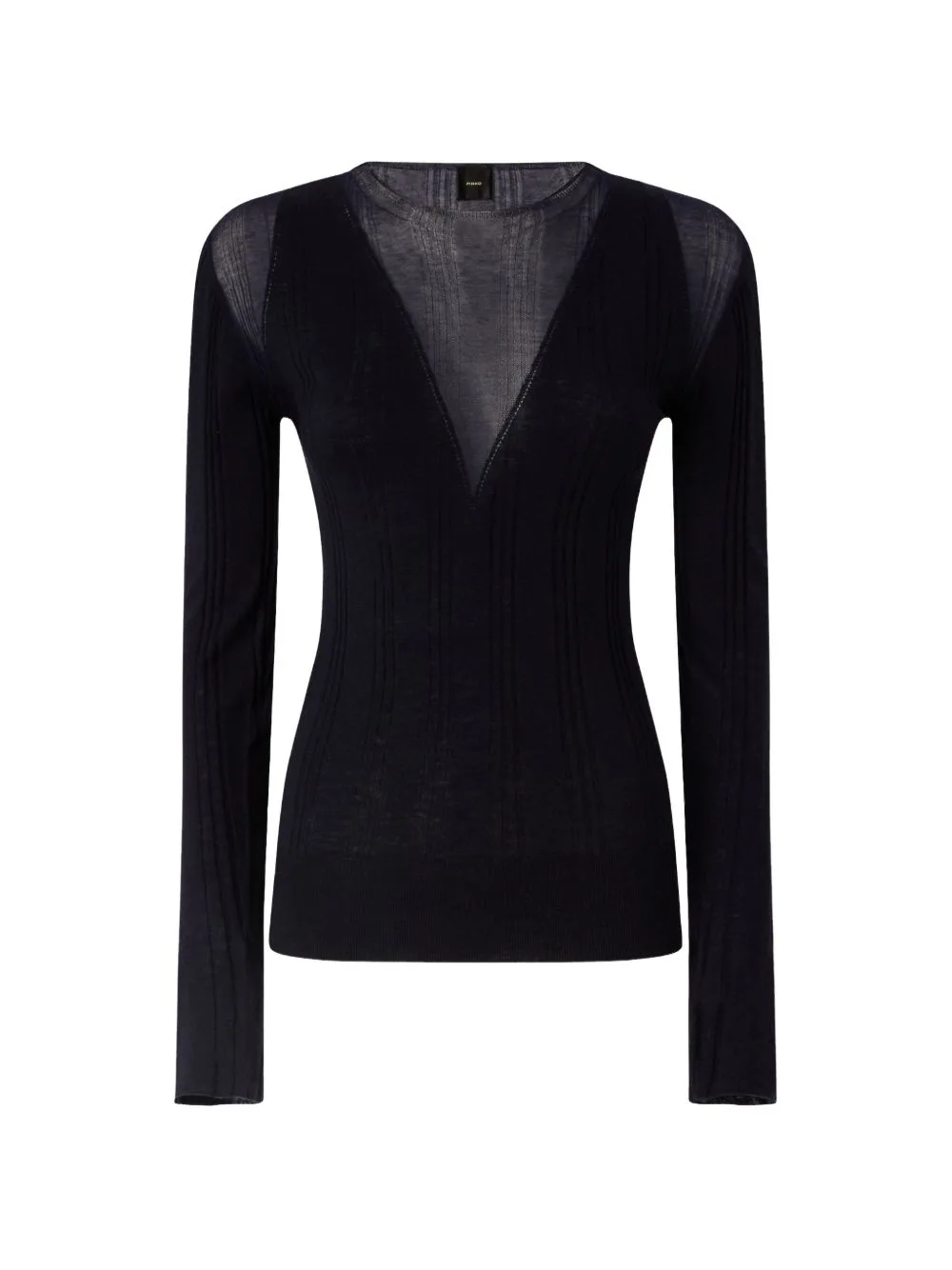 Lightweight Ribbed Sweater with Sheer Details by PINKO