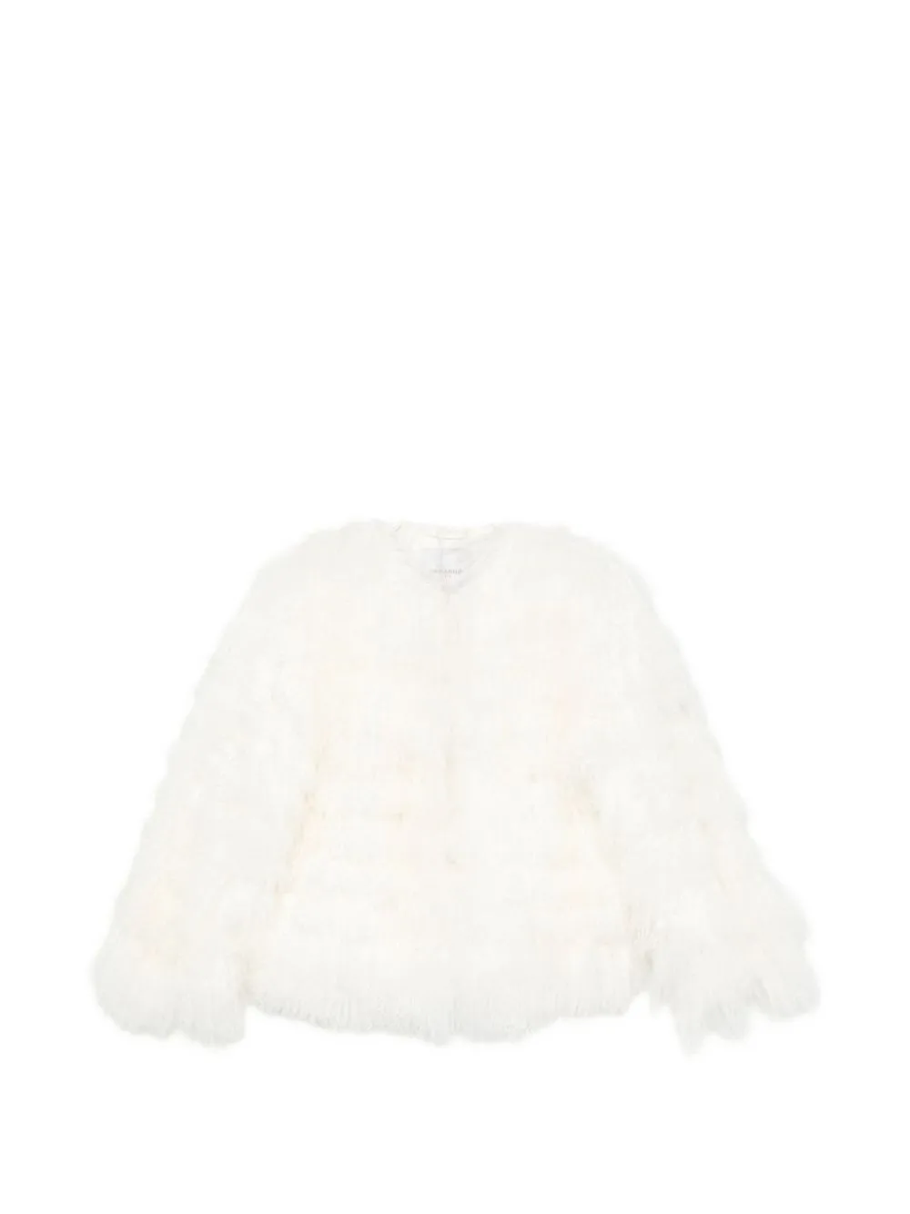 Round-Neck Faux-Fur Jacket by Ermanno Scervino