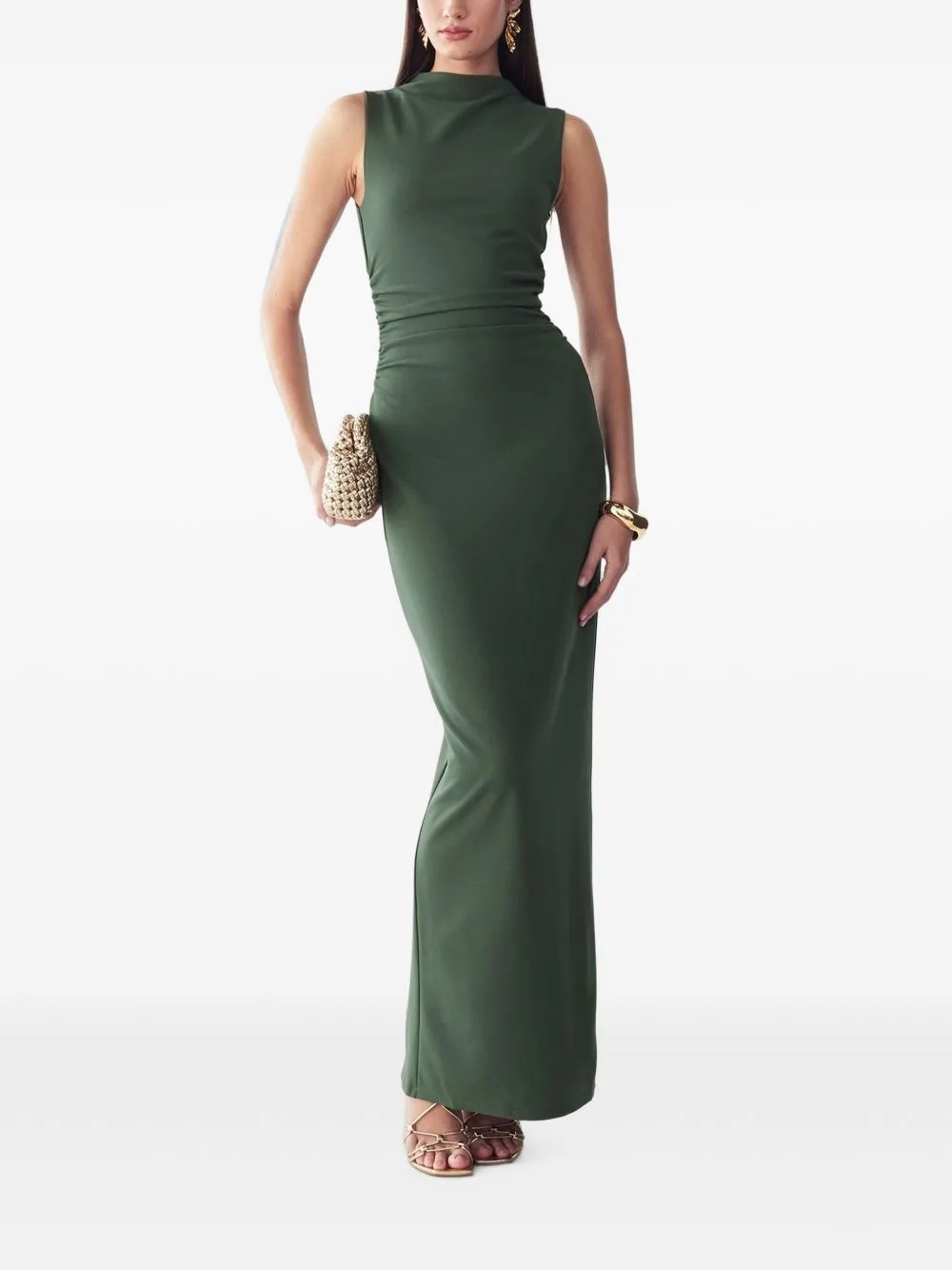 Lana Ruched Sleeveless Maxi Dress by BWLDR