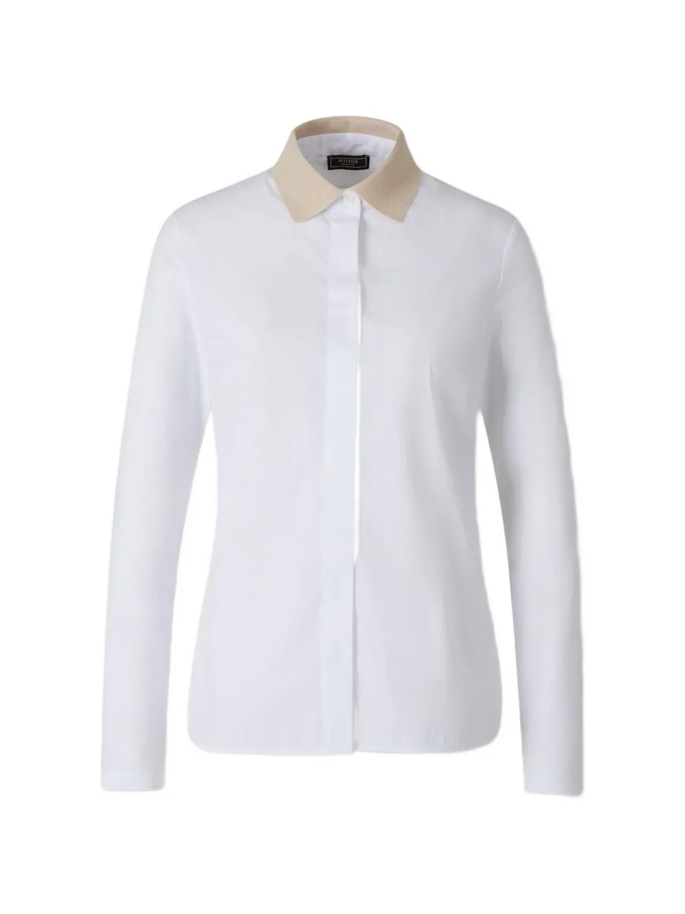 Contrast-Collar Long-Sleeve Shirt by Peserico