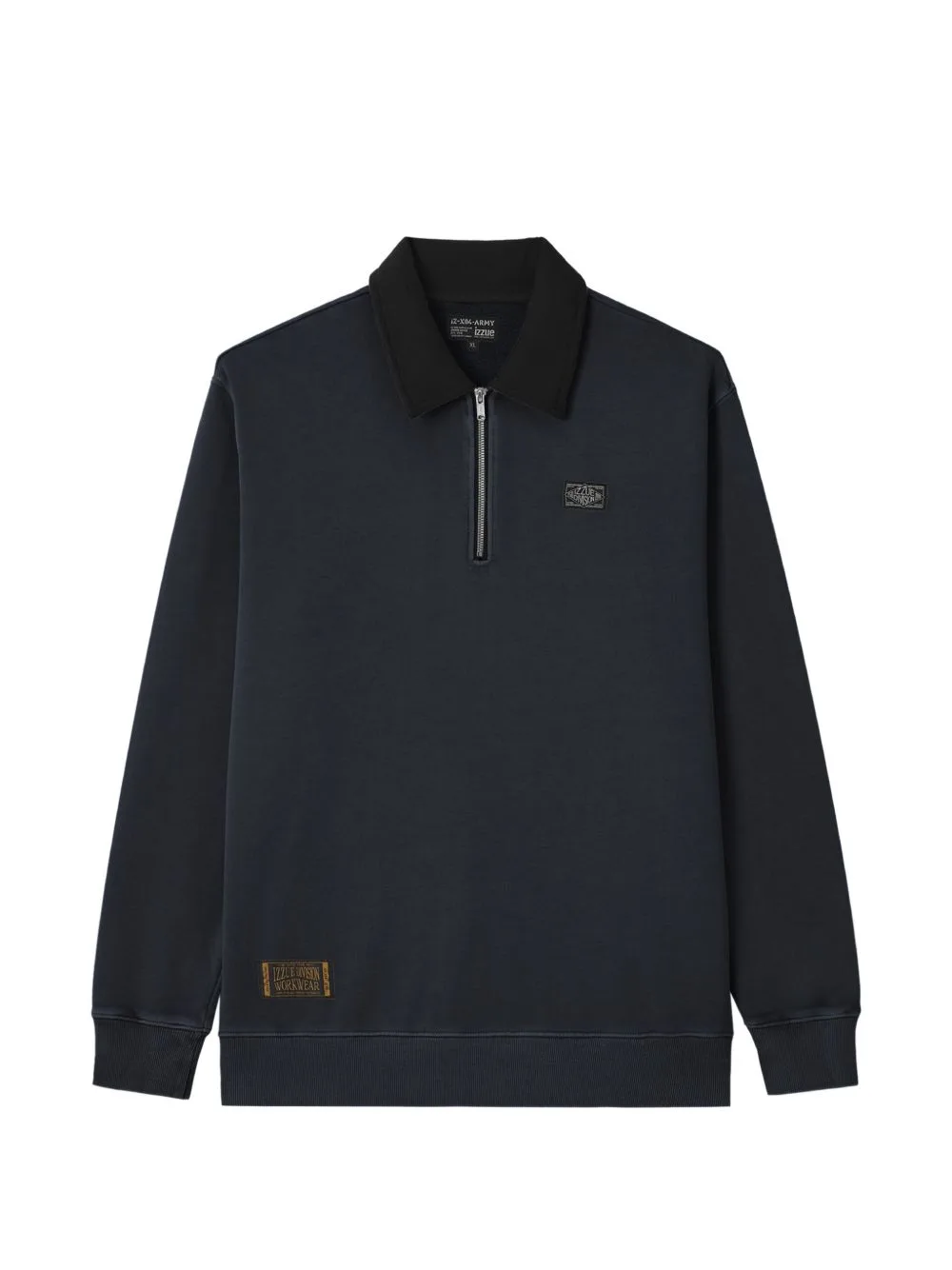 Quarter-Zip Logo-Patch Polo Shirt by izzue