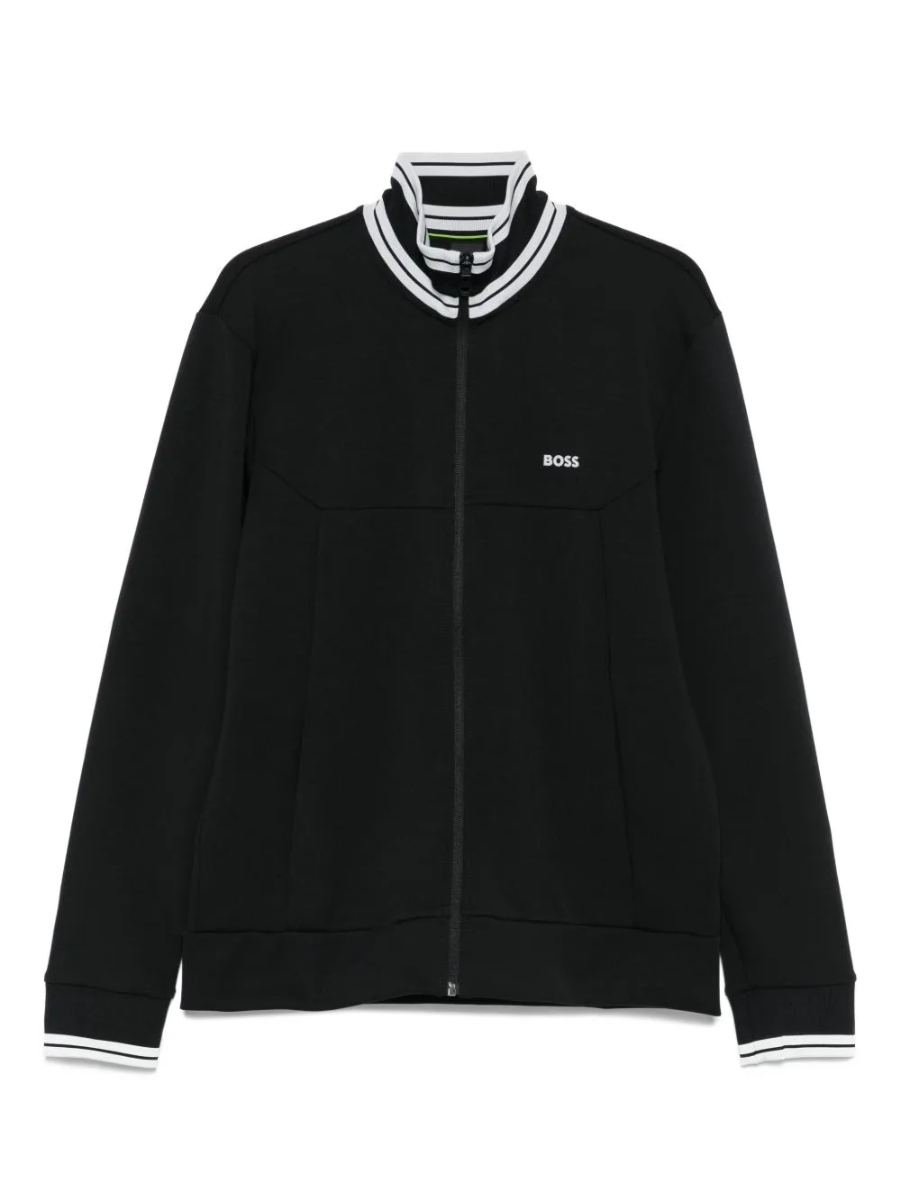 Striped-Cuff Zip-Up Sweatshirt by BOSS