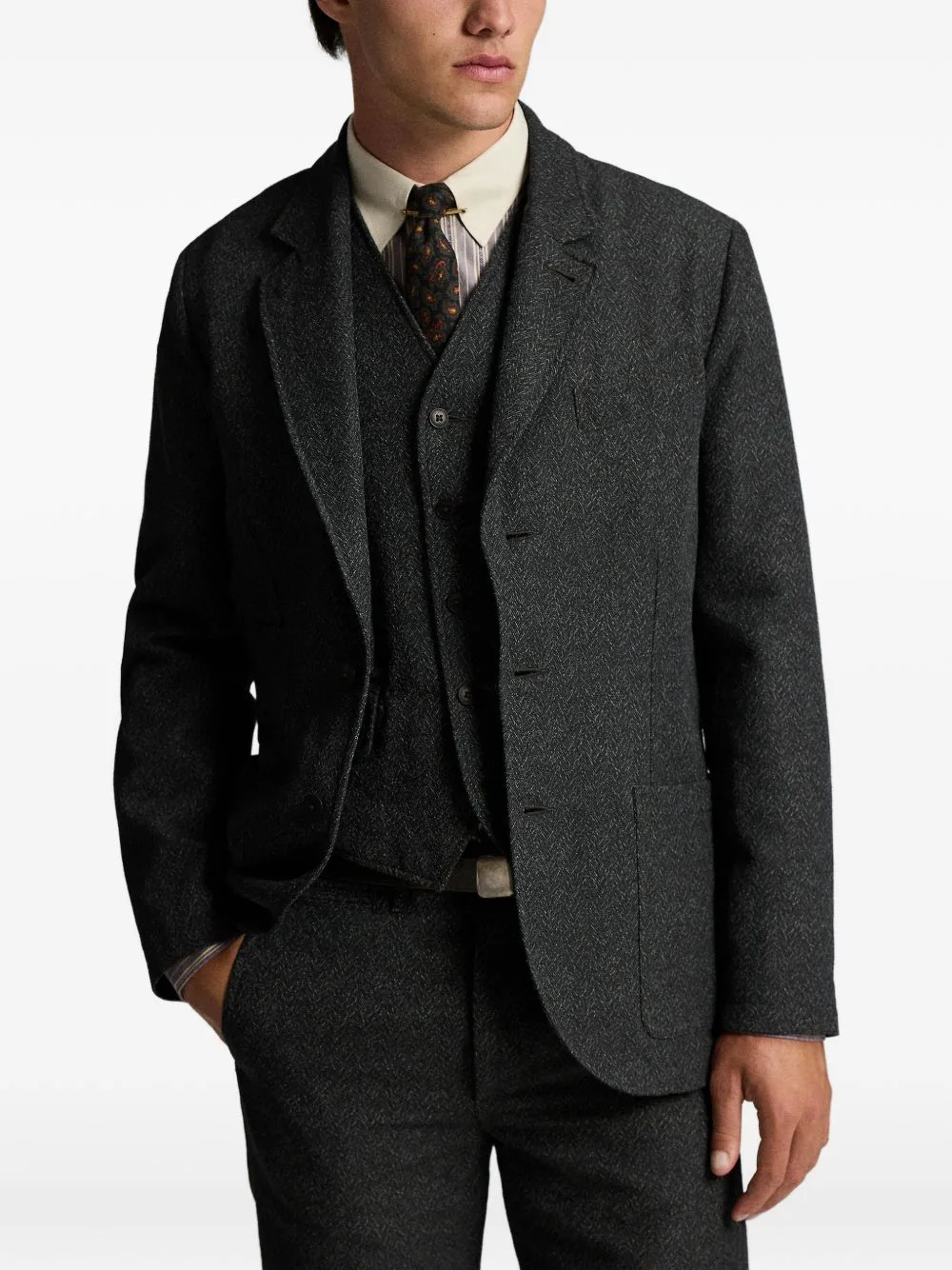 Herringbone-Pattern Single-Breasted Blazer by Ralph Lauren RRL