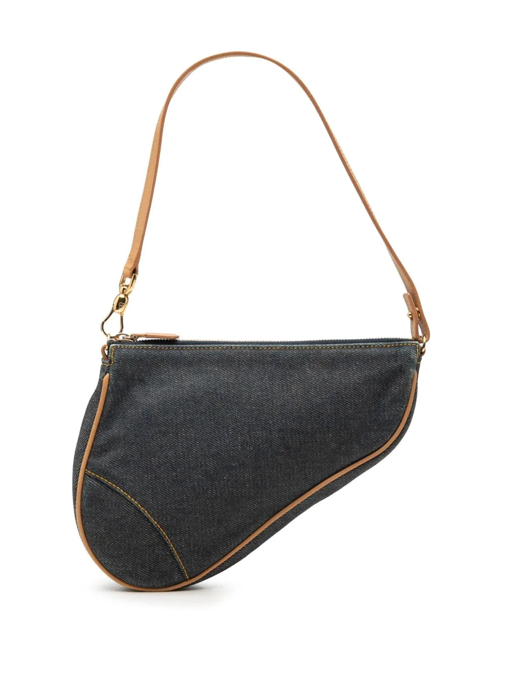 2001 Mini Denim Saddle Pochette Shoulder Bag by Christian Dior Pre-Owned