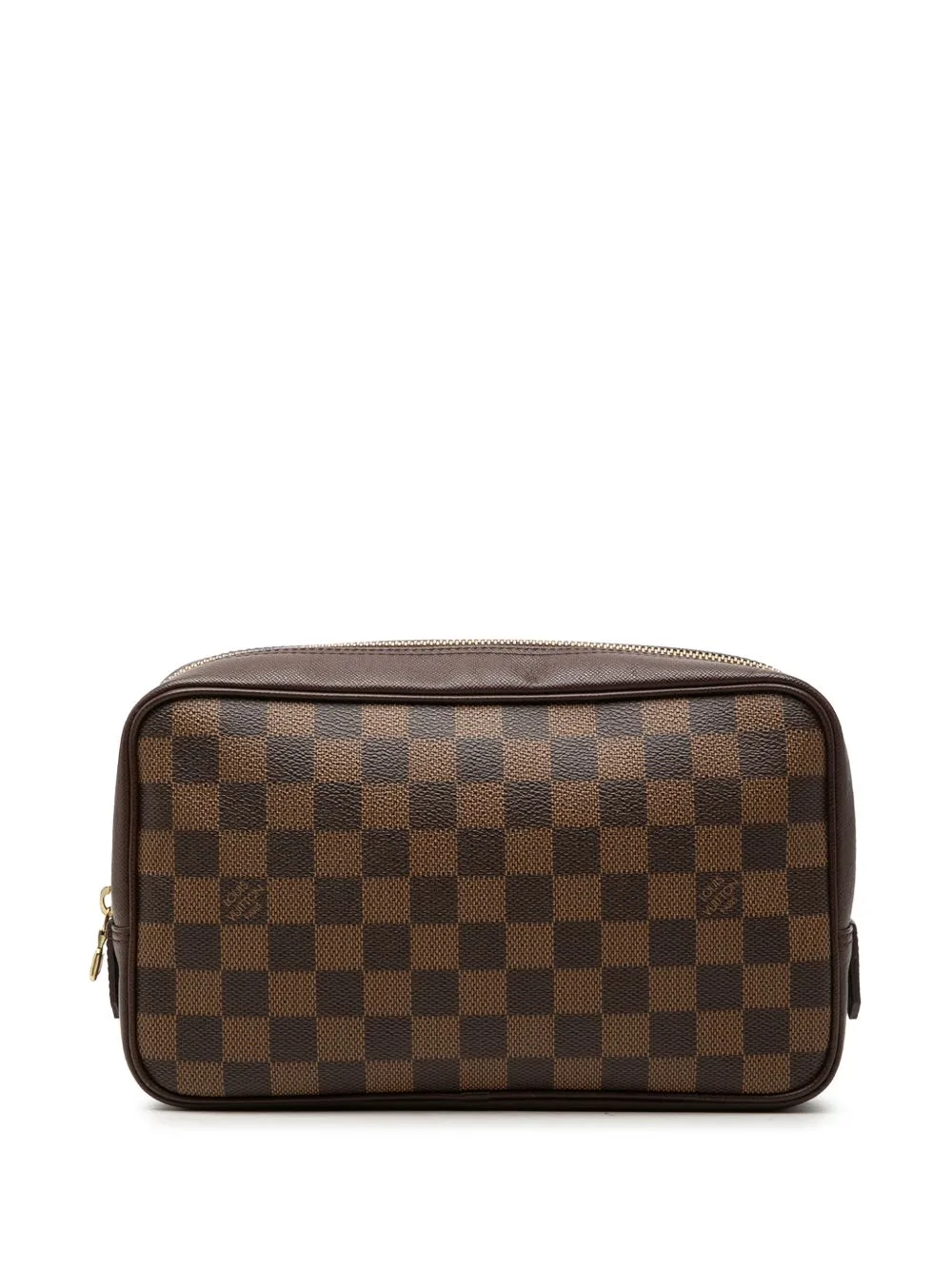 2001 Damier Ebene Trousse Toilette 25 Clutch Bag by Louis Vuitton Pre-Owned