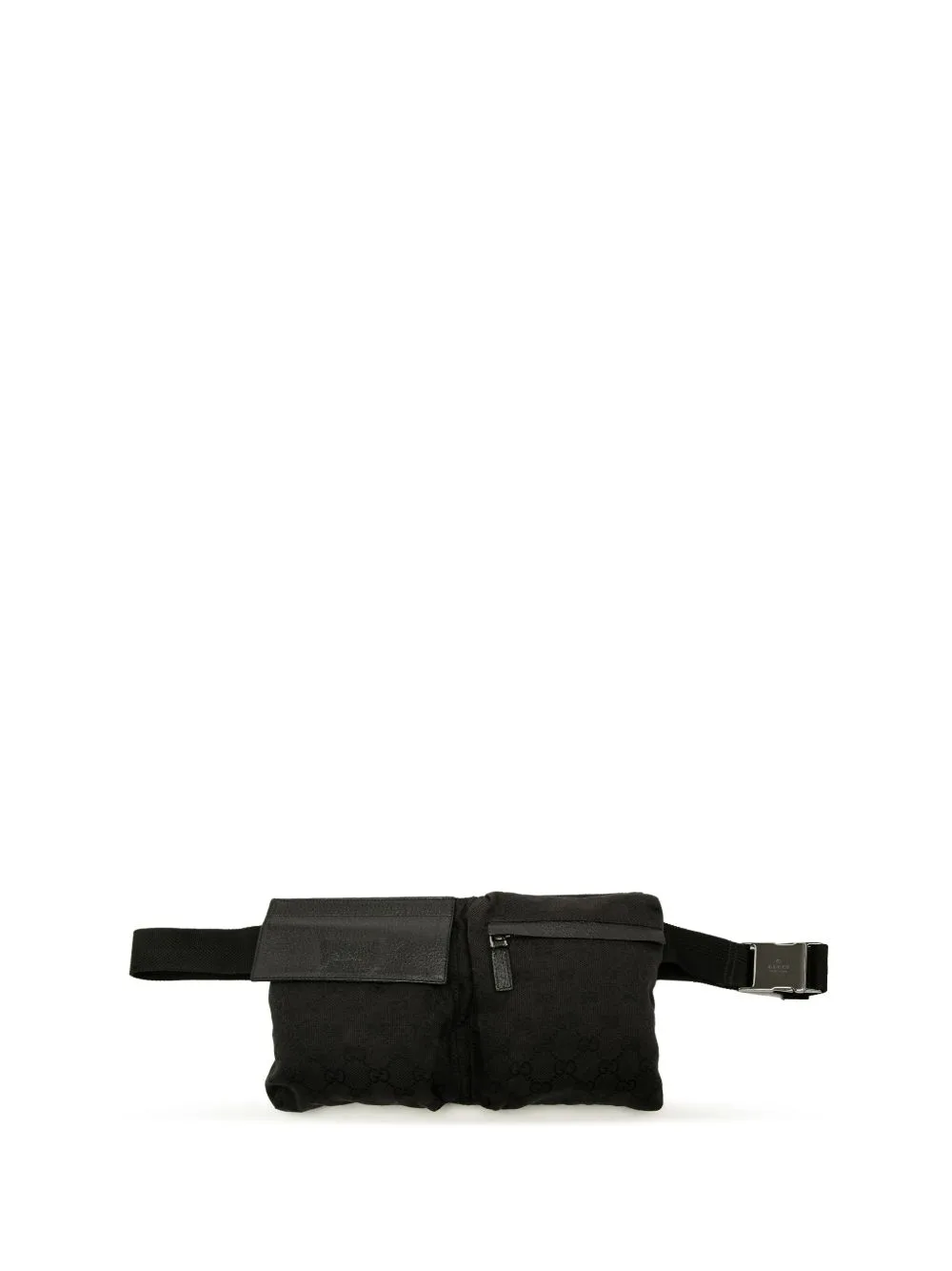 2000-2015 GG Canvas Double Pocket Belt Bag by Gucci Pre-Owned