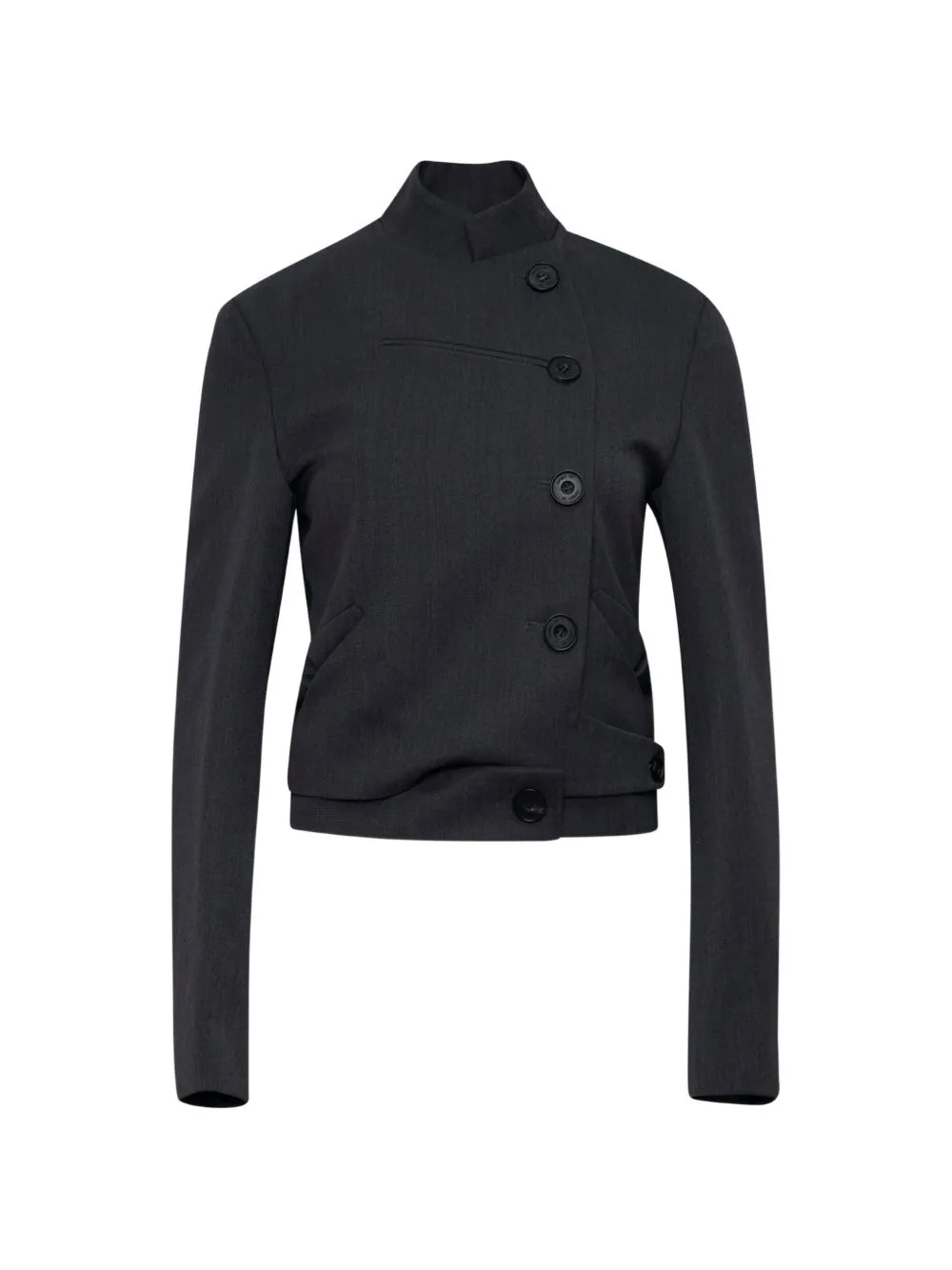 Asymmetric Button-Fastening Jacket by Open YY