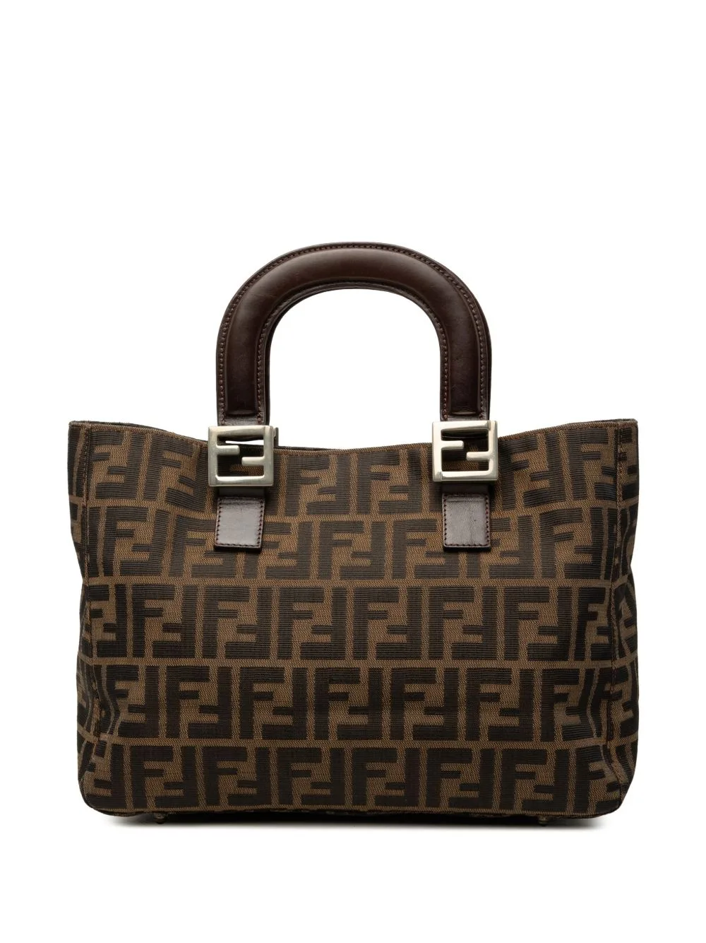 2000-2010 Small Zucca Canvas Twins Tote Bag by Fendi Pre-Owned
