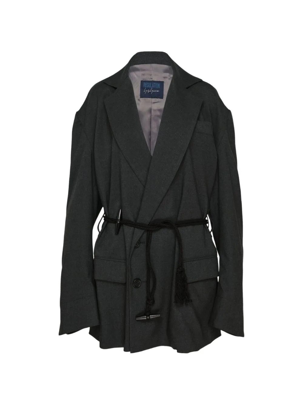 Toggle-Fastening Rope-Belt Blazer by Yohji Yamamoto