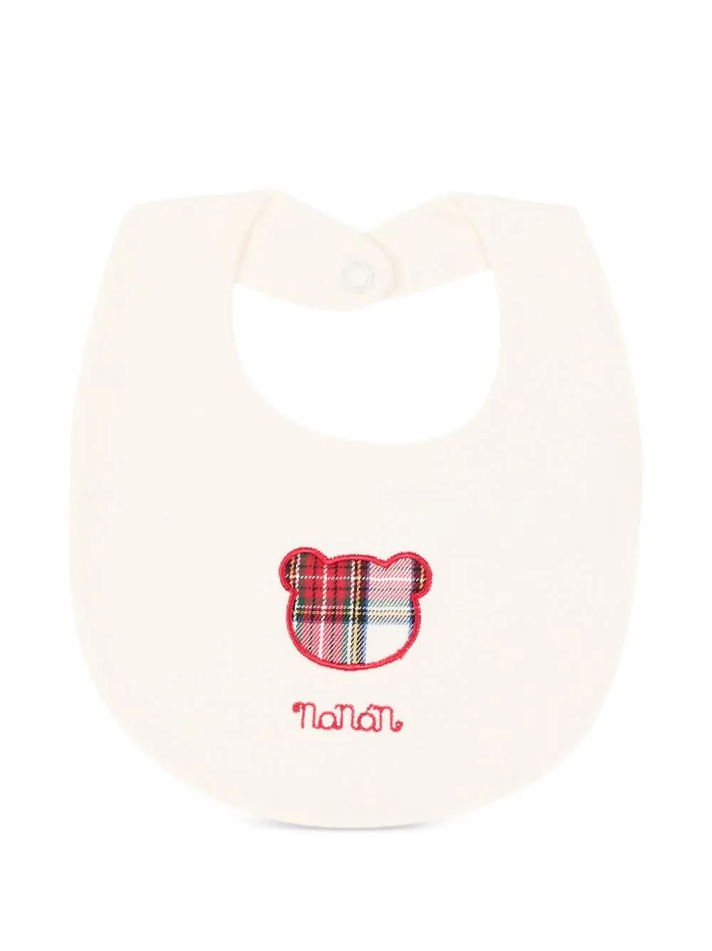 Tartan-Patch Embroidered Bib by NANAN