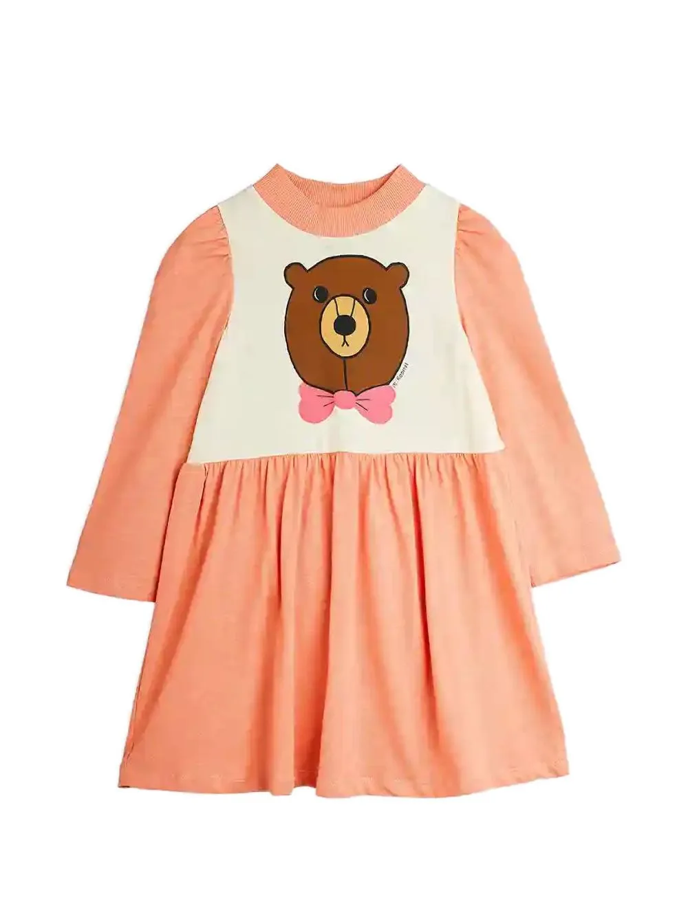 Bear-Print Long-Sleeve Dress by Mini Rodini