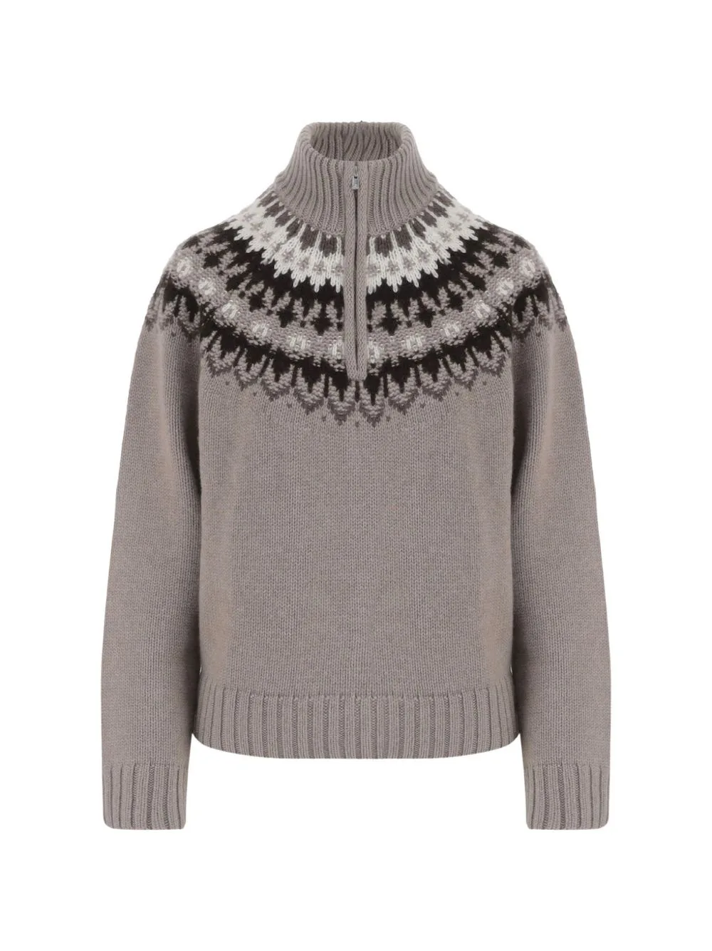 Saint Gervais Jacquard-Pattern Half-Zip Sweater by arch4
