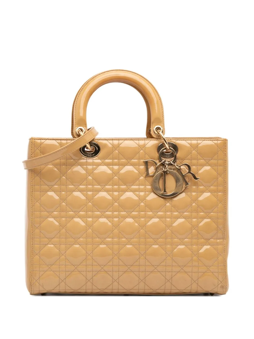 2012 Large Patent Cannage Lady Dior Satchel by Christian Dior Pre-Owned