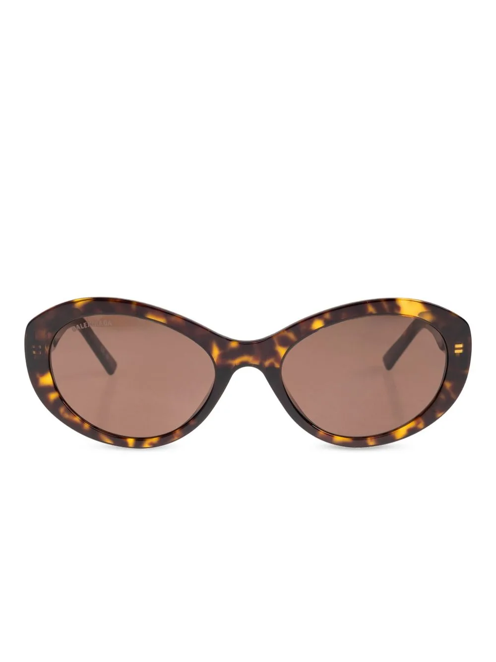 Oval-Frame Tortoiseshell Sunglasses by Balenciaga Eyewear
