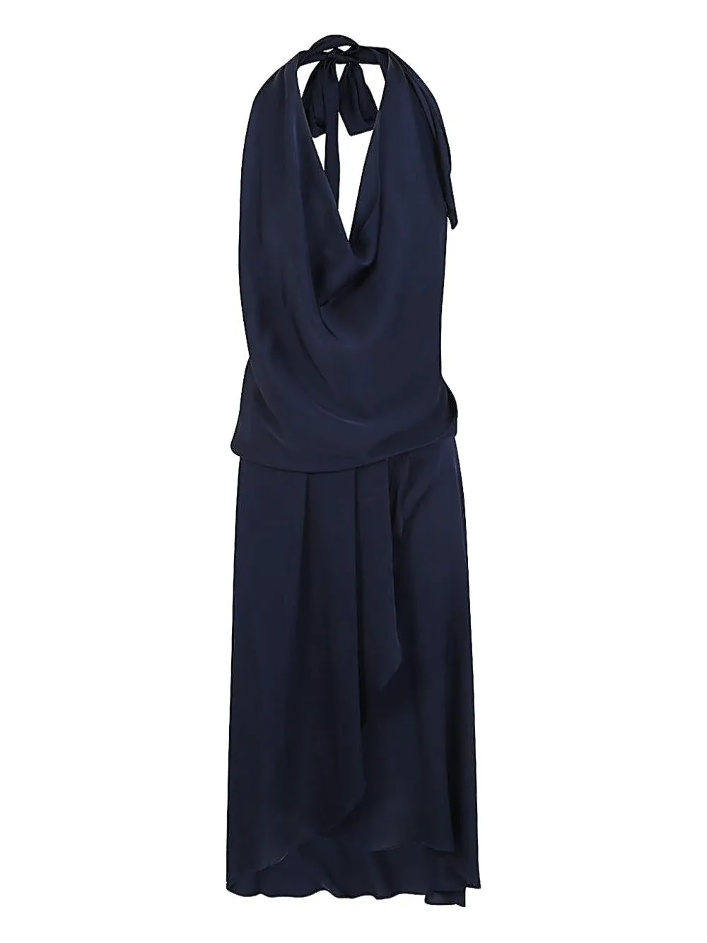 Cowl-Neck Backless Dress by SILK95FIVE