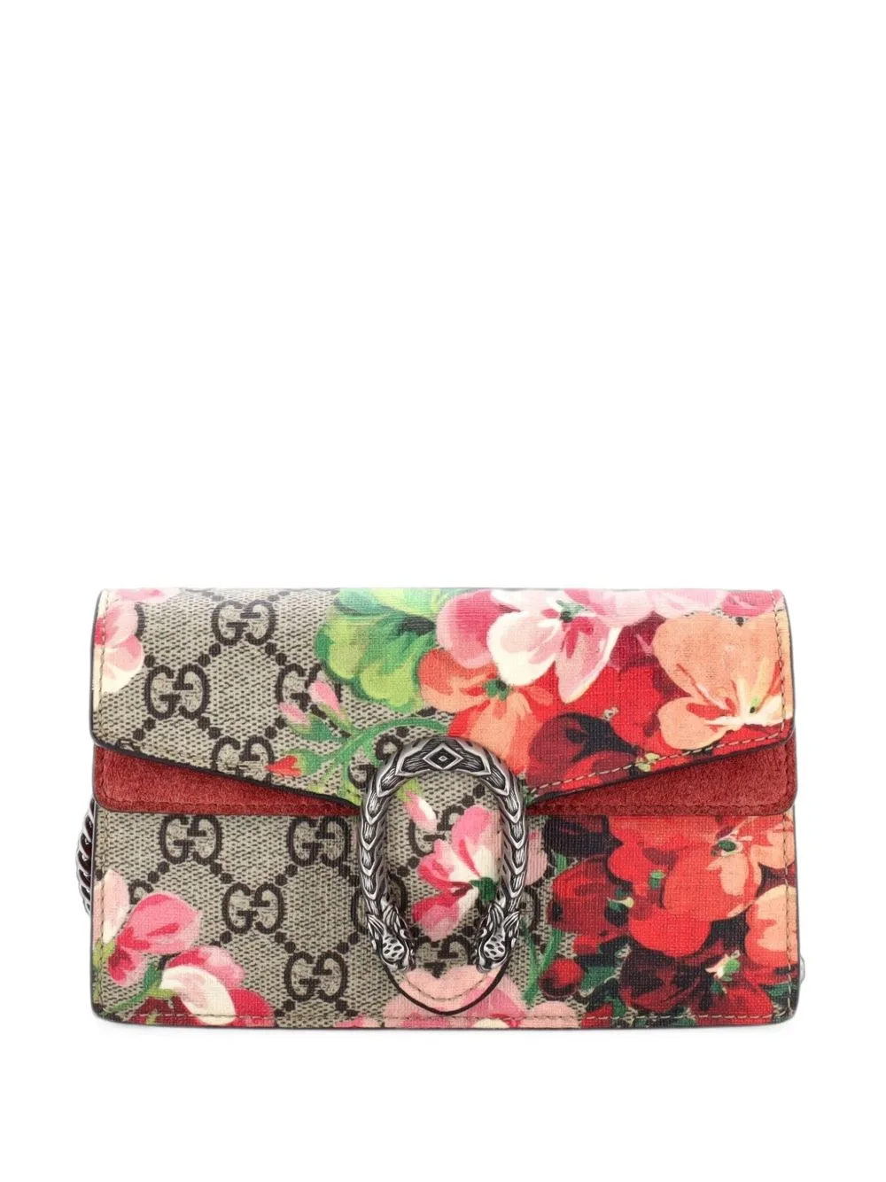 Dionysus Bag Blooms Print GG Coated Canvas Super Mini Crossbody Bag by Gucci Pre-Owned