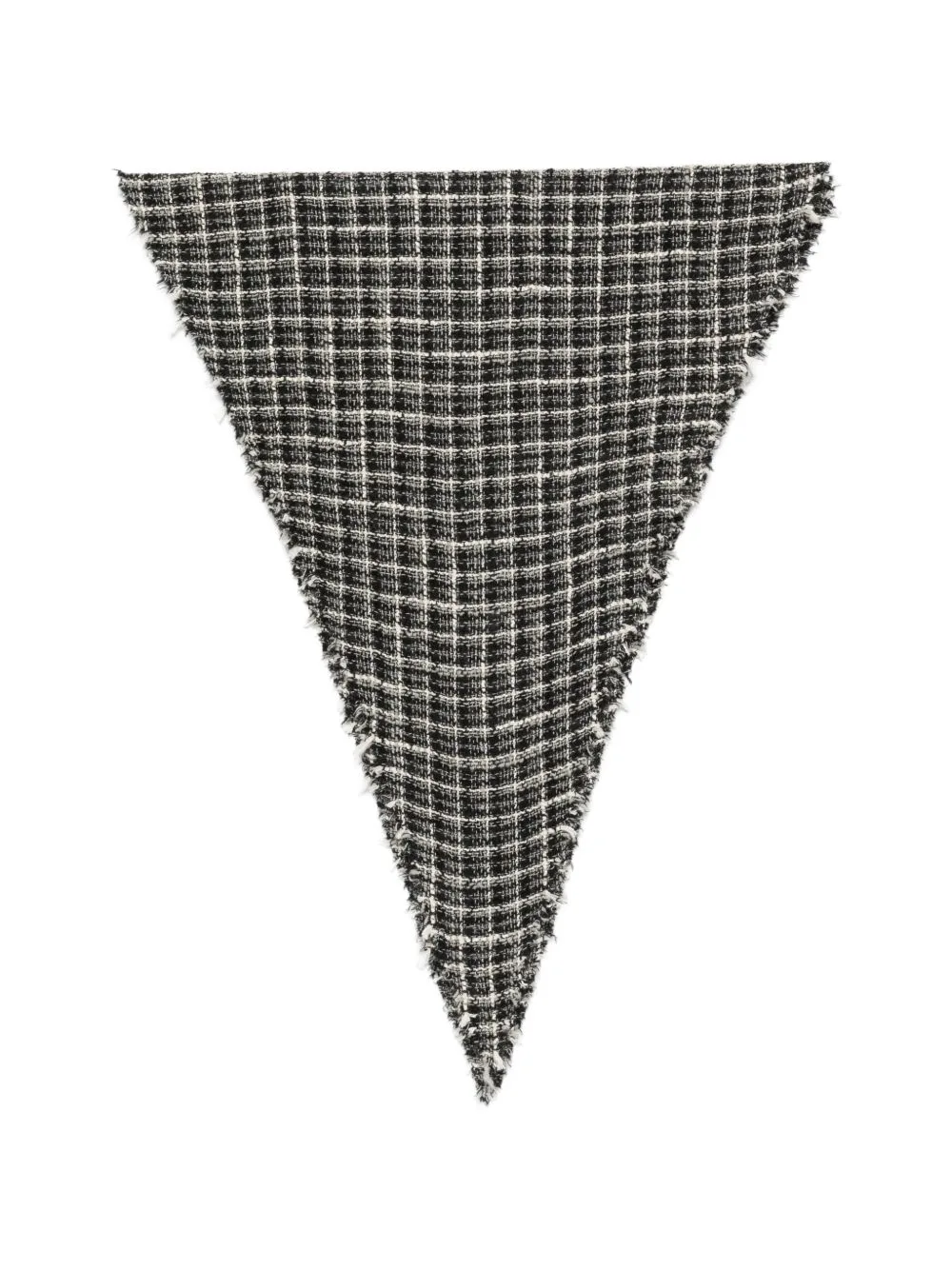 Check-Pattern Frayed Scarf by Faliero Sarti