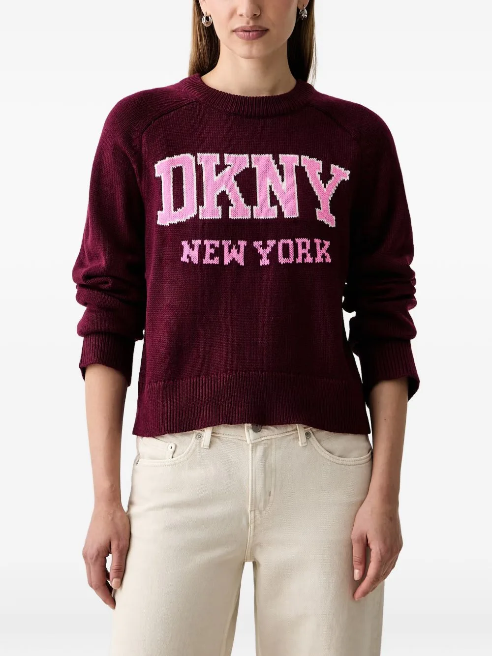 Bell Logo-Intarsia Raglan-Sleeve Sweater by DKNY