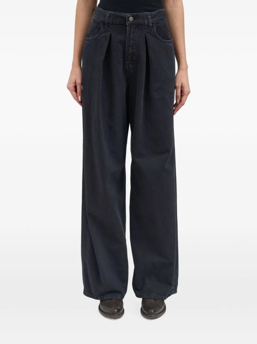 Candy Pleated Twill Jeans by Haikure